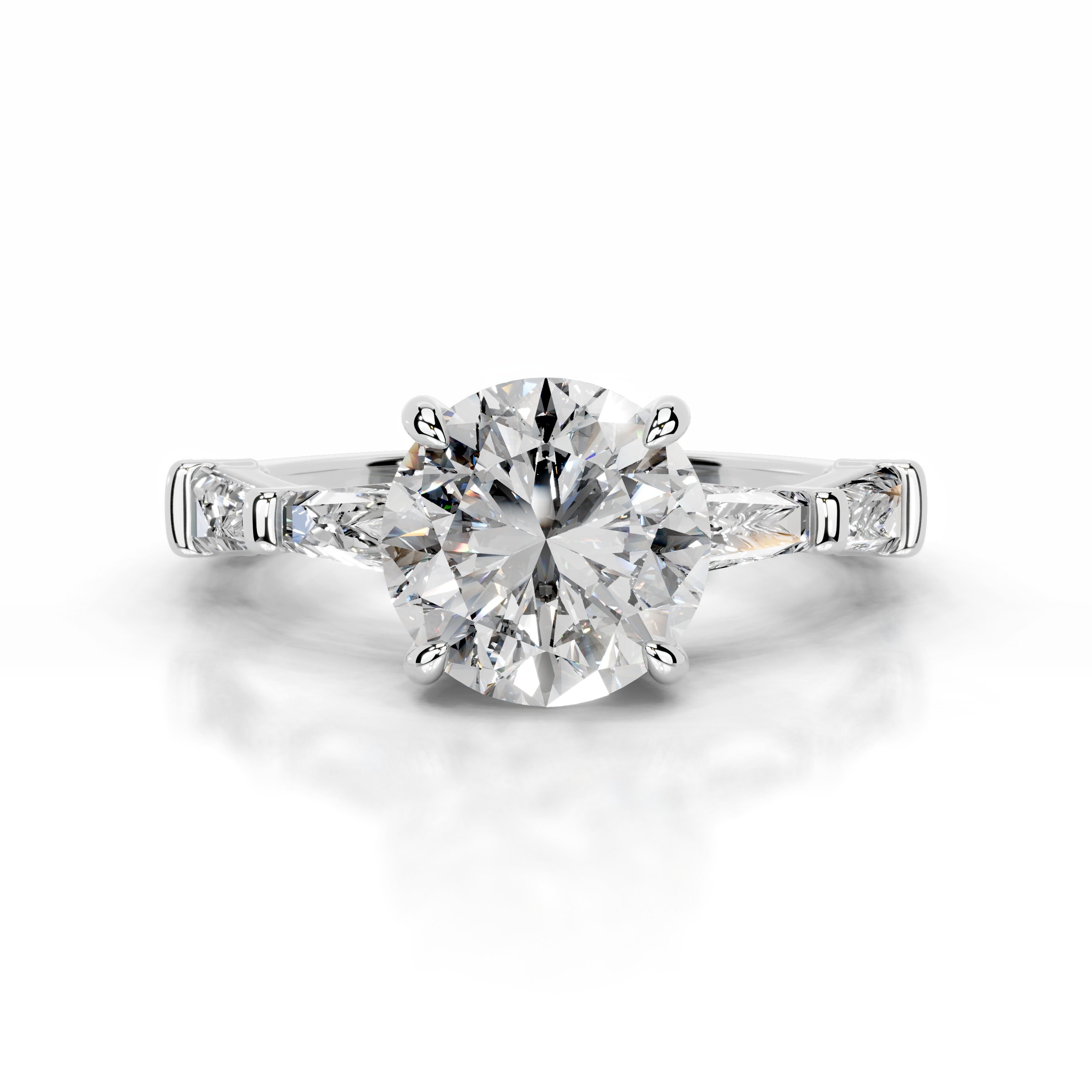 Nidia Diamond Engagement Ring - 14K White Gold