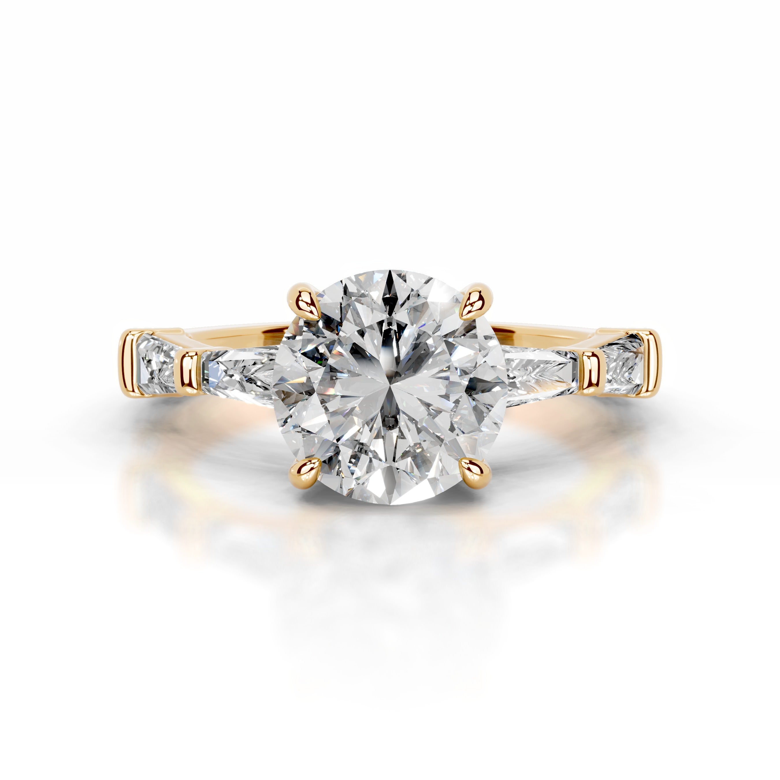 Nidia Diamond Engagement Ring - 18K Yellow Gold