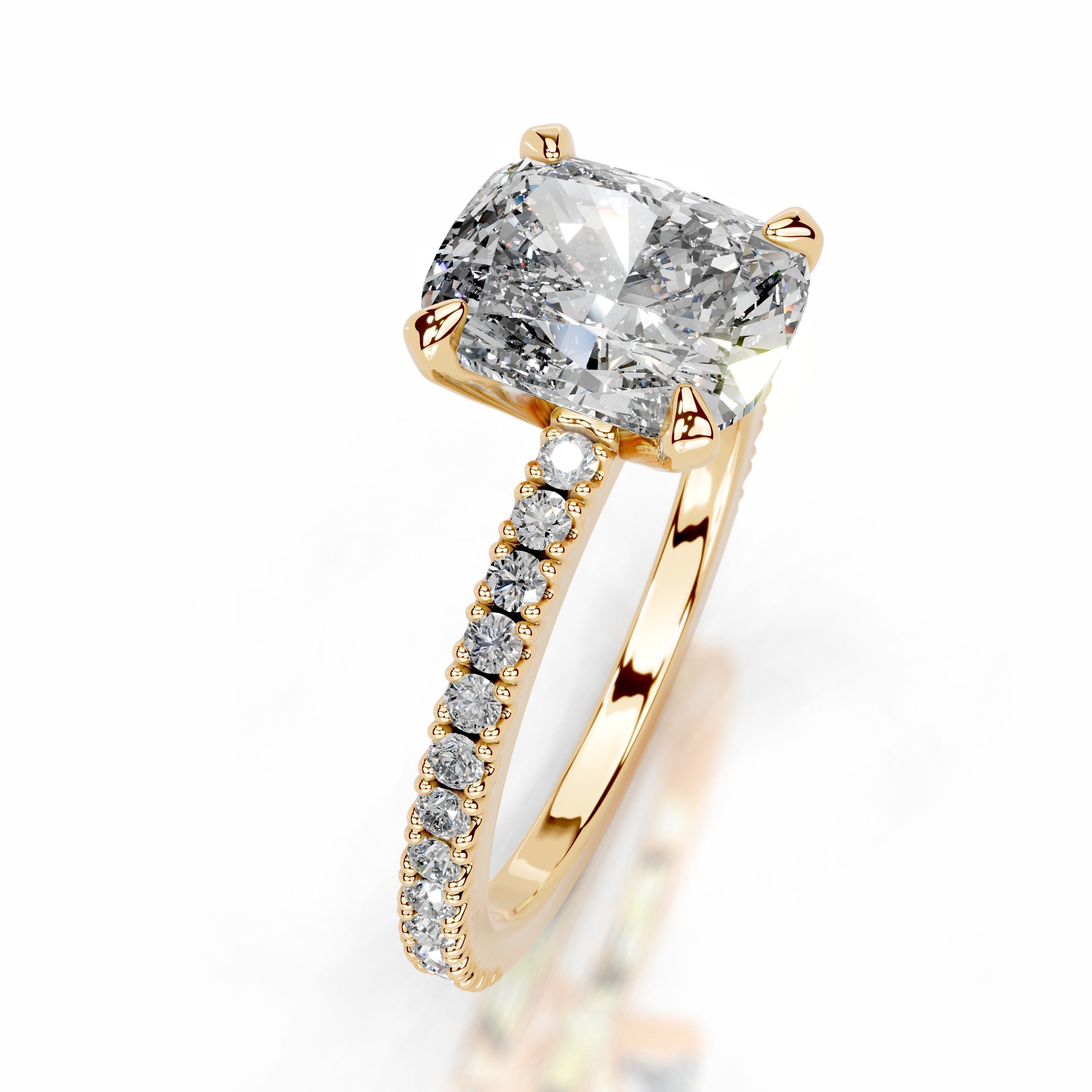 Luisana Diamond Engagement Ring - 18K Yellow Gold - Main Stone 1.7 Carat