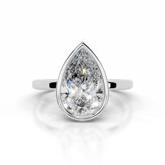 Dima Diamond Engagement Ring - 14K White Gold - Main Stone 4.05 Carat