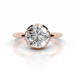 Narcisa Round Diamond Engagement Ring - 14K Rose Gold