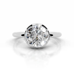 Narcisa Round Diamond Engagement Ring - 18K White Gold