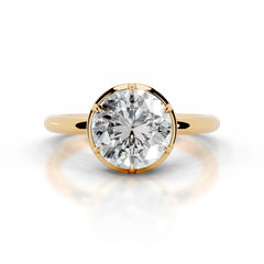 Narcisa Round Diamond Engagement Ring - 18K Yellow Gold