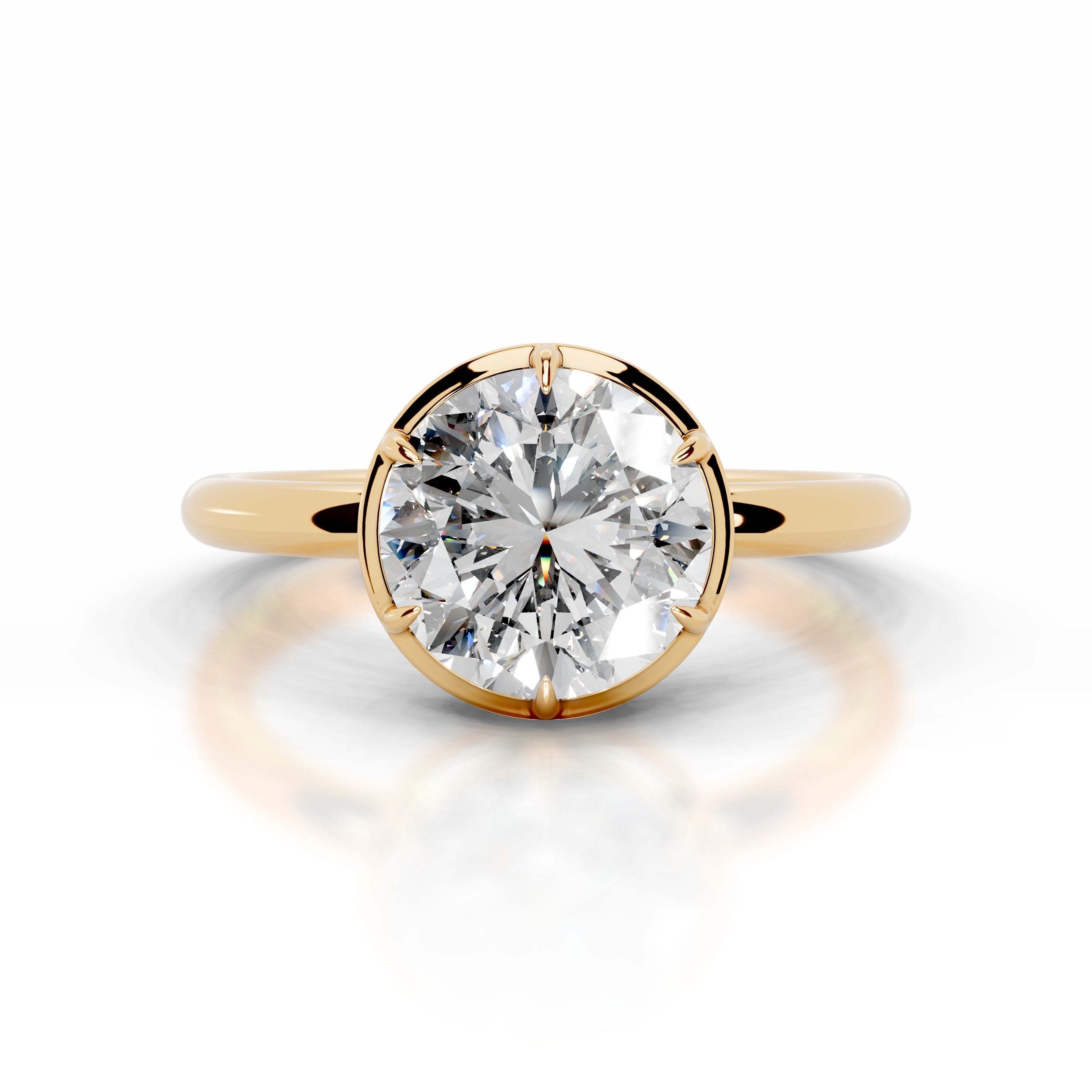 Narcisa  Diamond Engagement Ring - 18K Yellow Gold