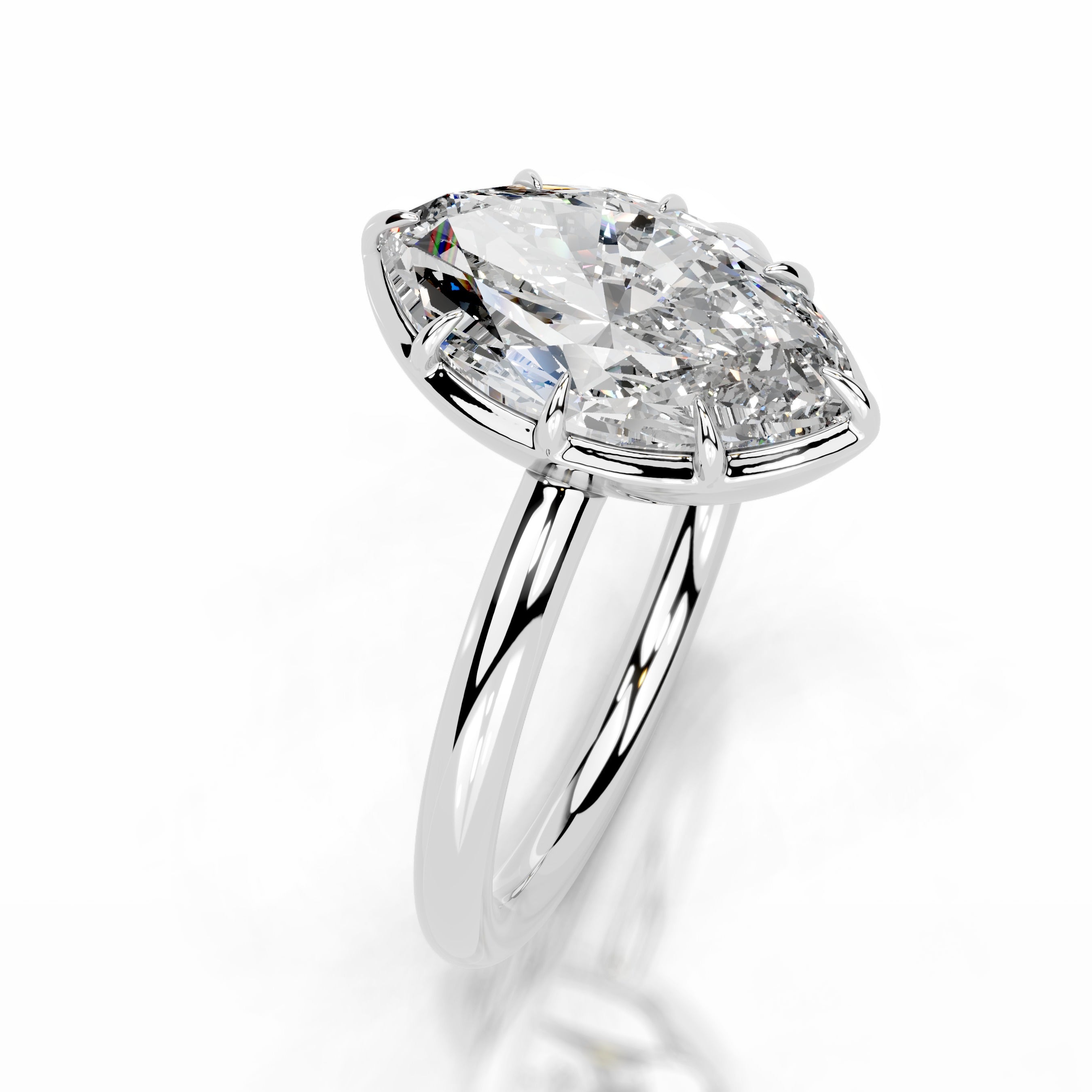 Narcisa Diamond Engagement Ring - 14K White Gold