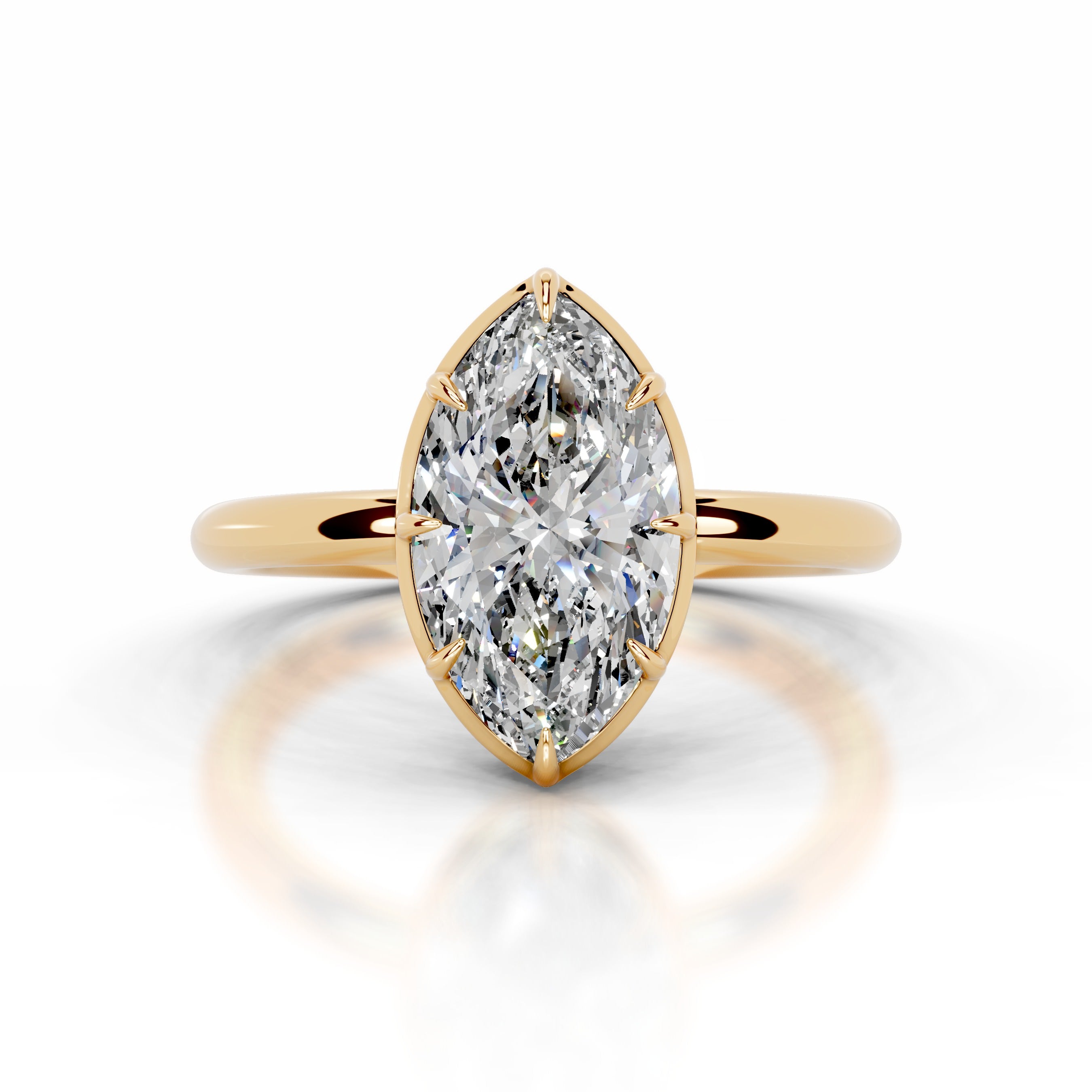 Narcisa  Diamond Engagement Ring - 18K Yellow Gold