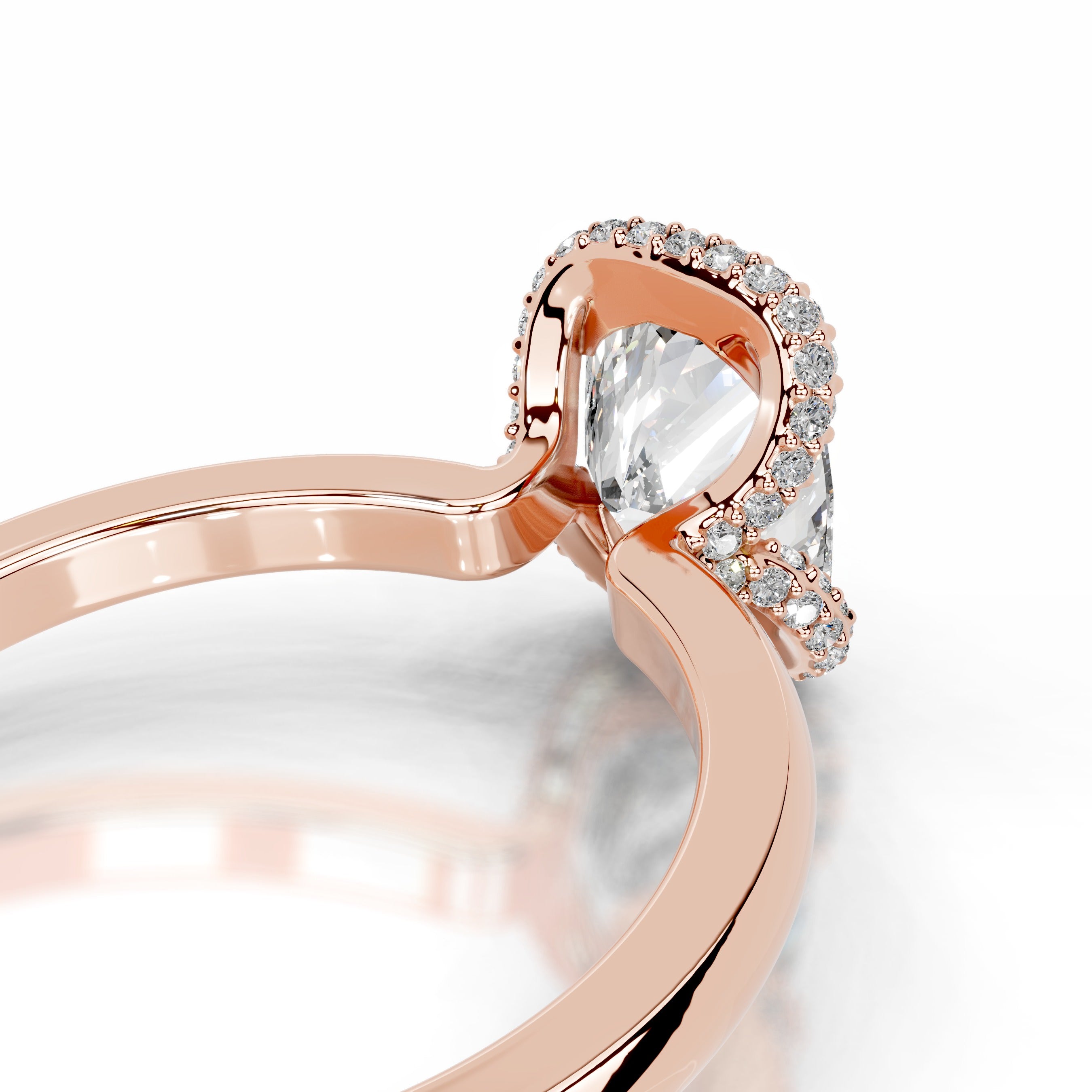 Bowie Diamond Engagement Ring - 14K Rose Gold