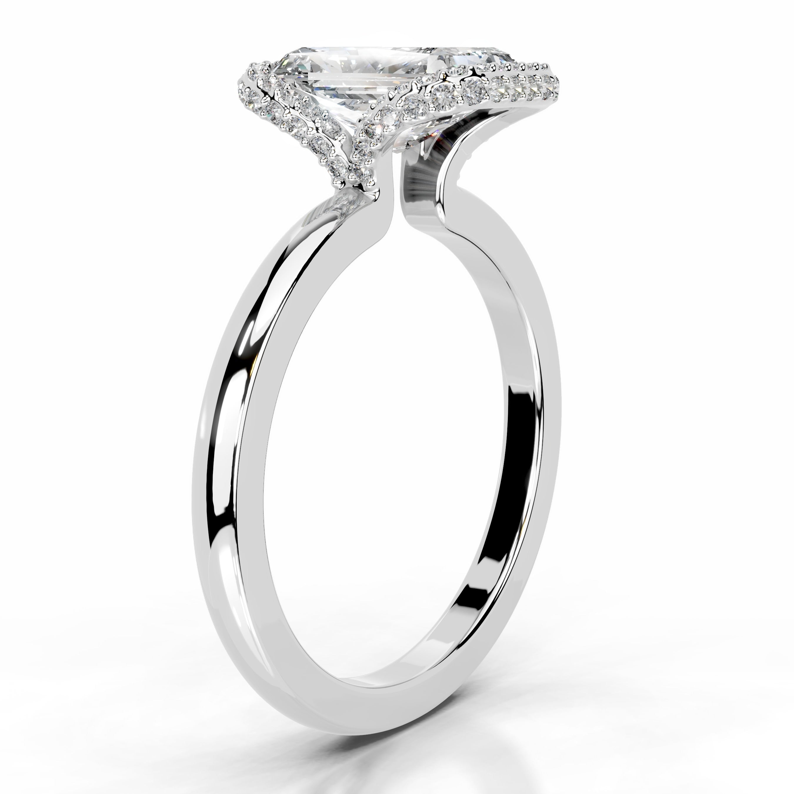 Bowie Diamond Engagement Ring - 18K White Gold