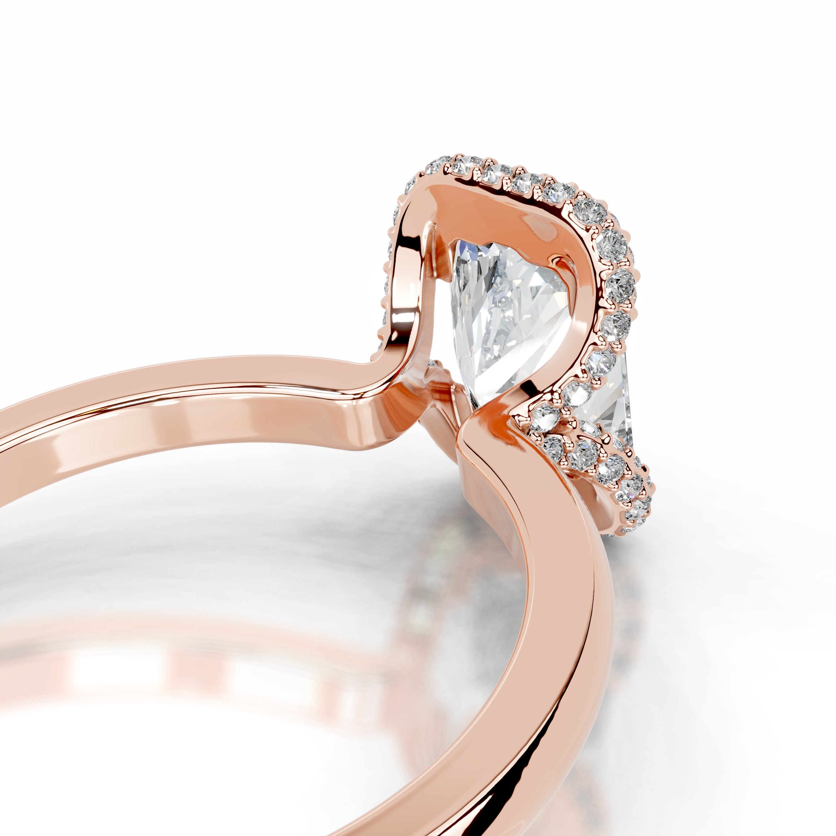 Bowie Diamond Engagement Ring - 14K Rose Gold