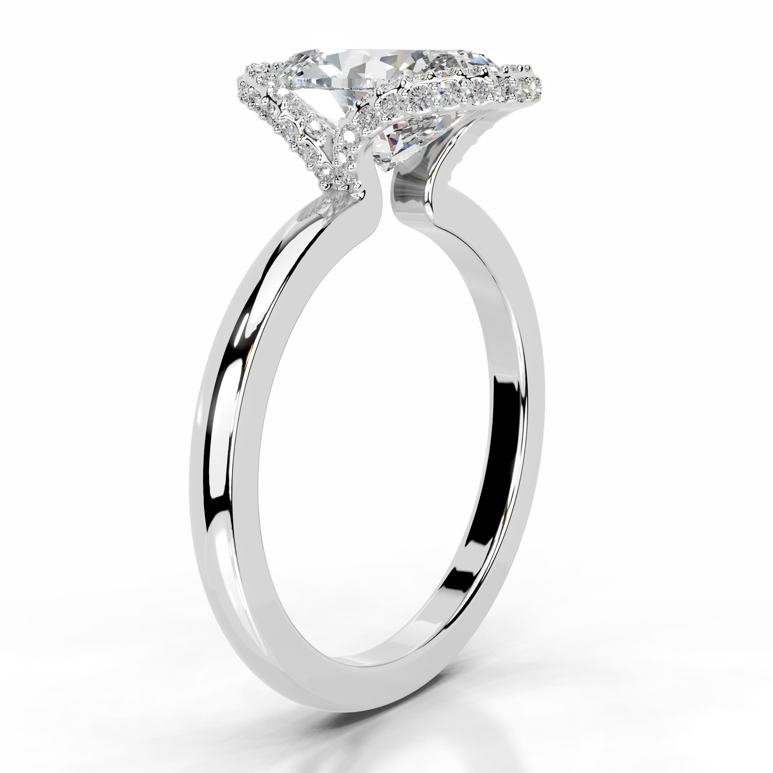 Bowie Diamond Engagement Ring - 14K White Gold