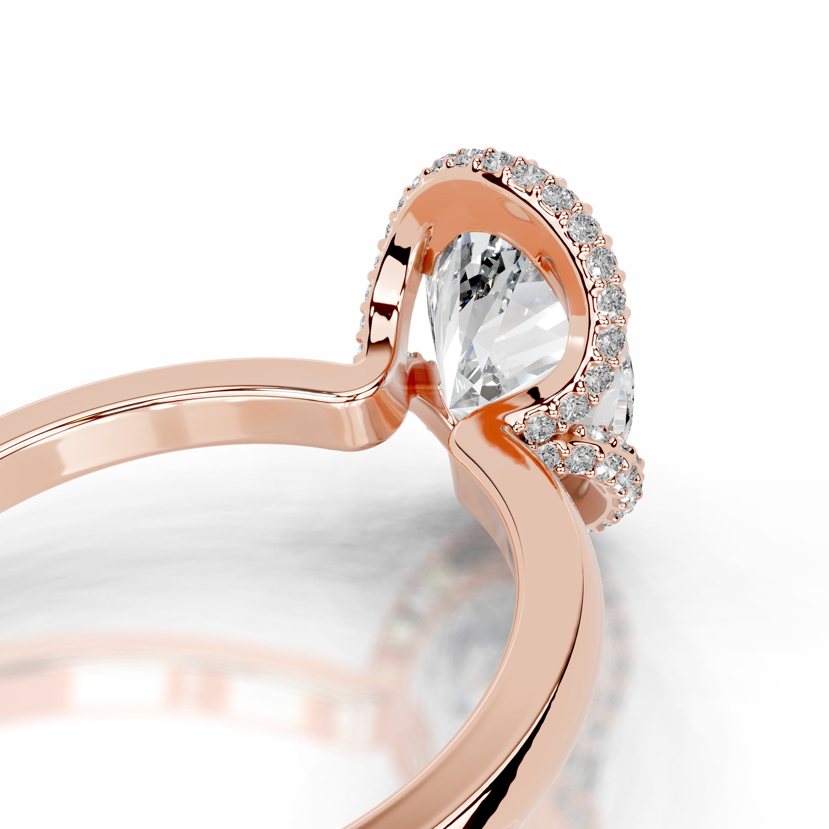 Bowie Diamond Engagement Ring - 14K Rose Gold