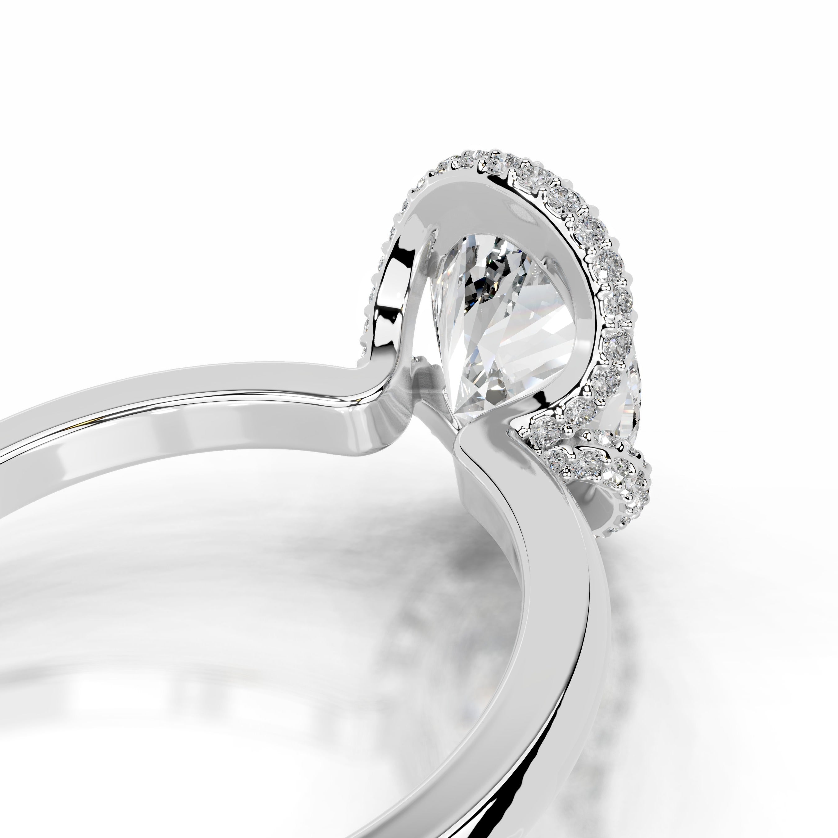 Bowie Diamond Engagement Ring - 14K White Gold