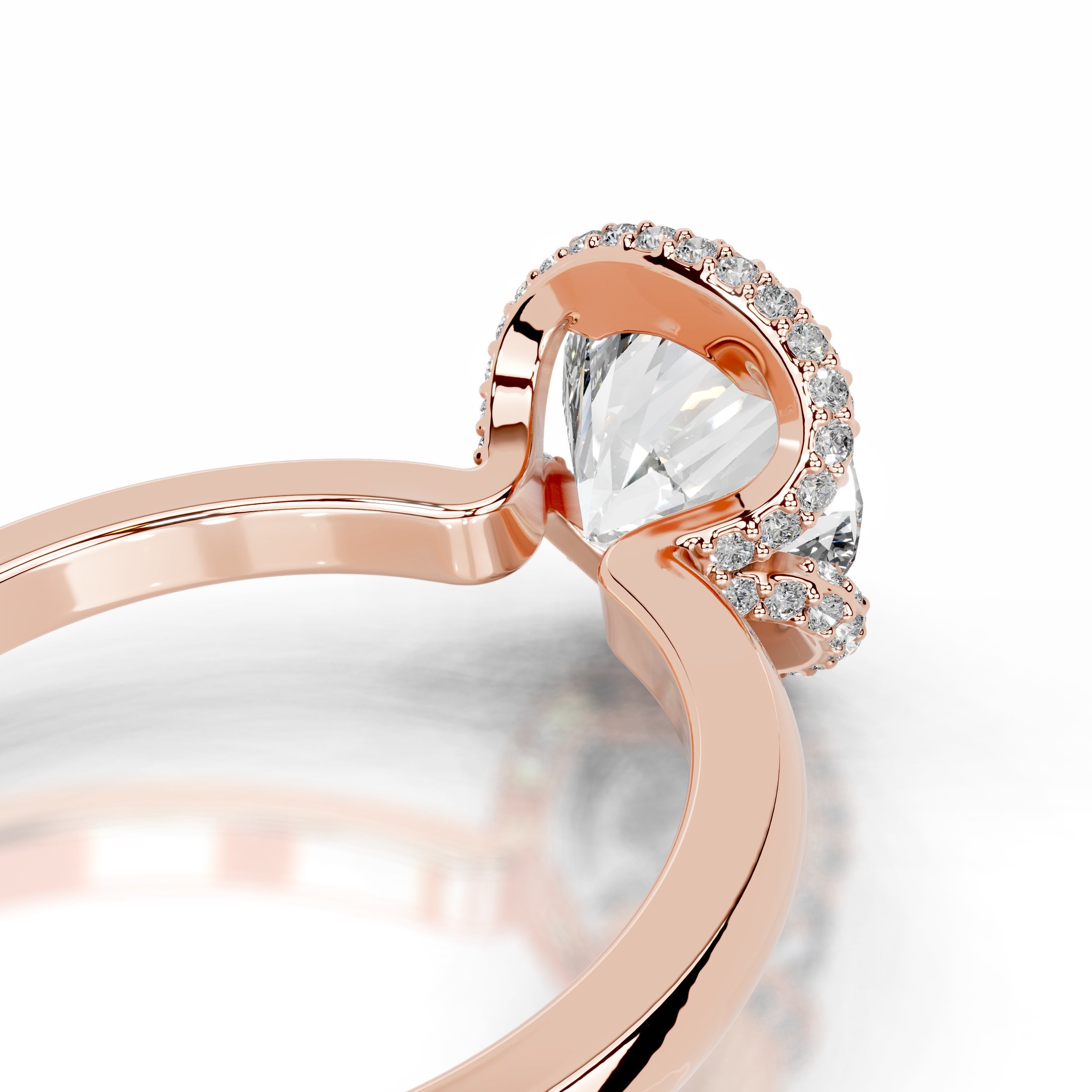 Bowie Diamond Engagement Ring - 14K Rose Gold