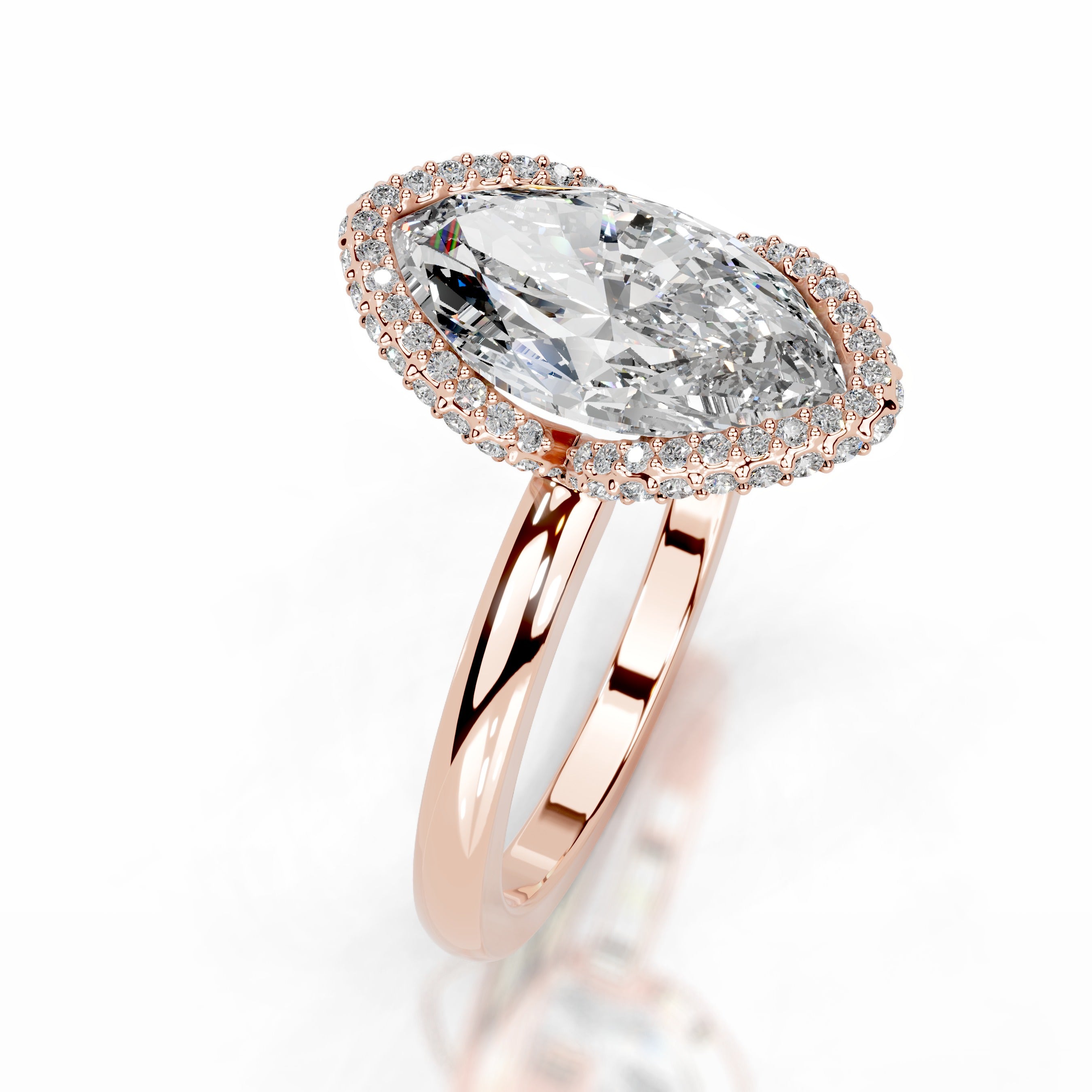 Bowie Diamond Engagement Ring - 14K Rose Gold