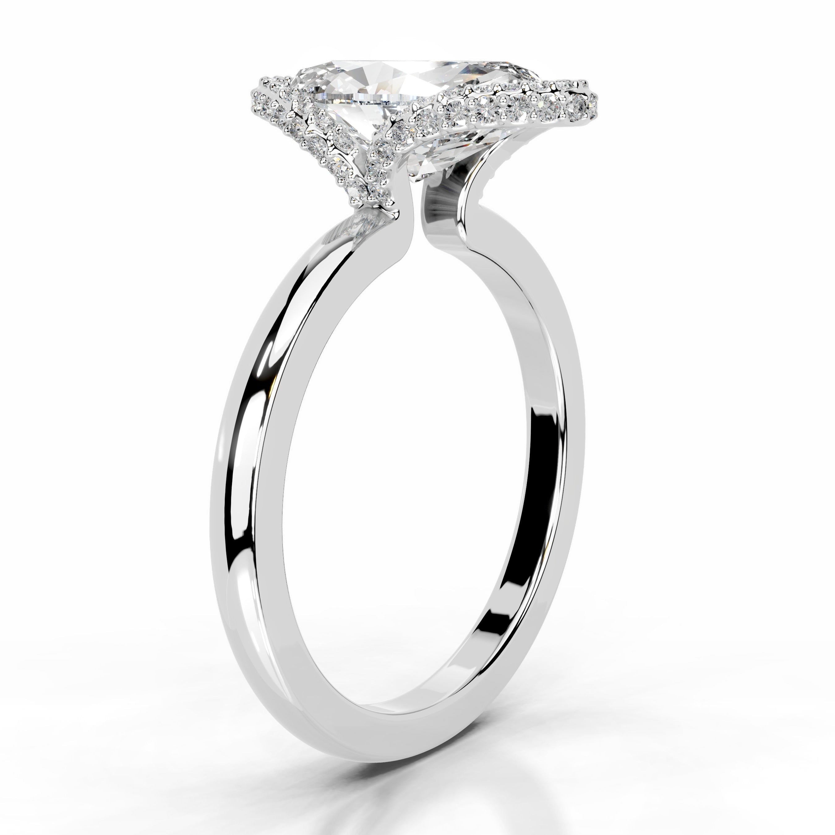 Bowie Diamond Engagement Ring - 14K White Gold