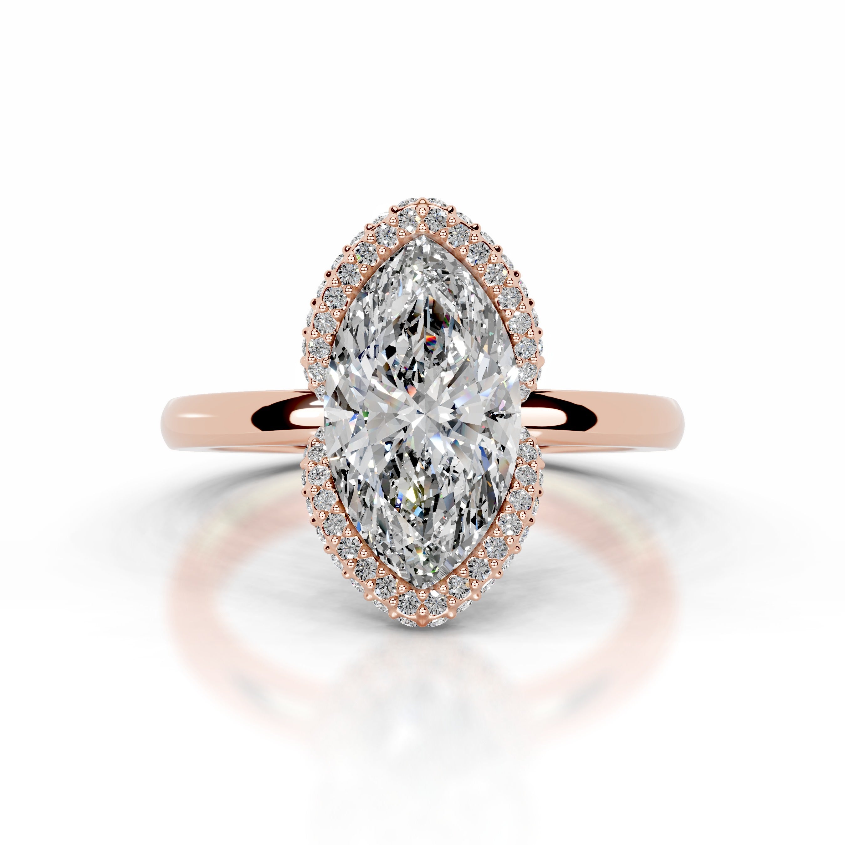 Bowie Diamond Engagement Ring - 14K Rose Gold