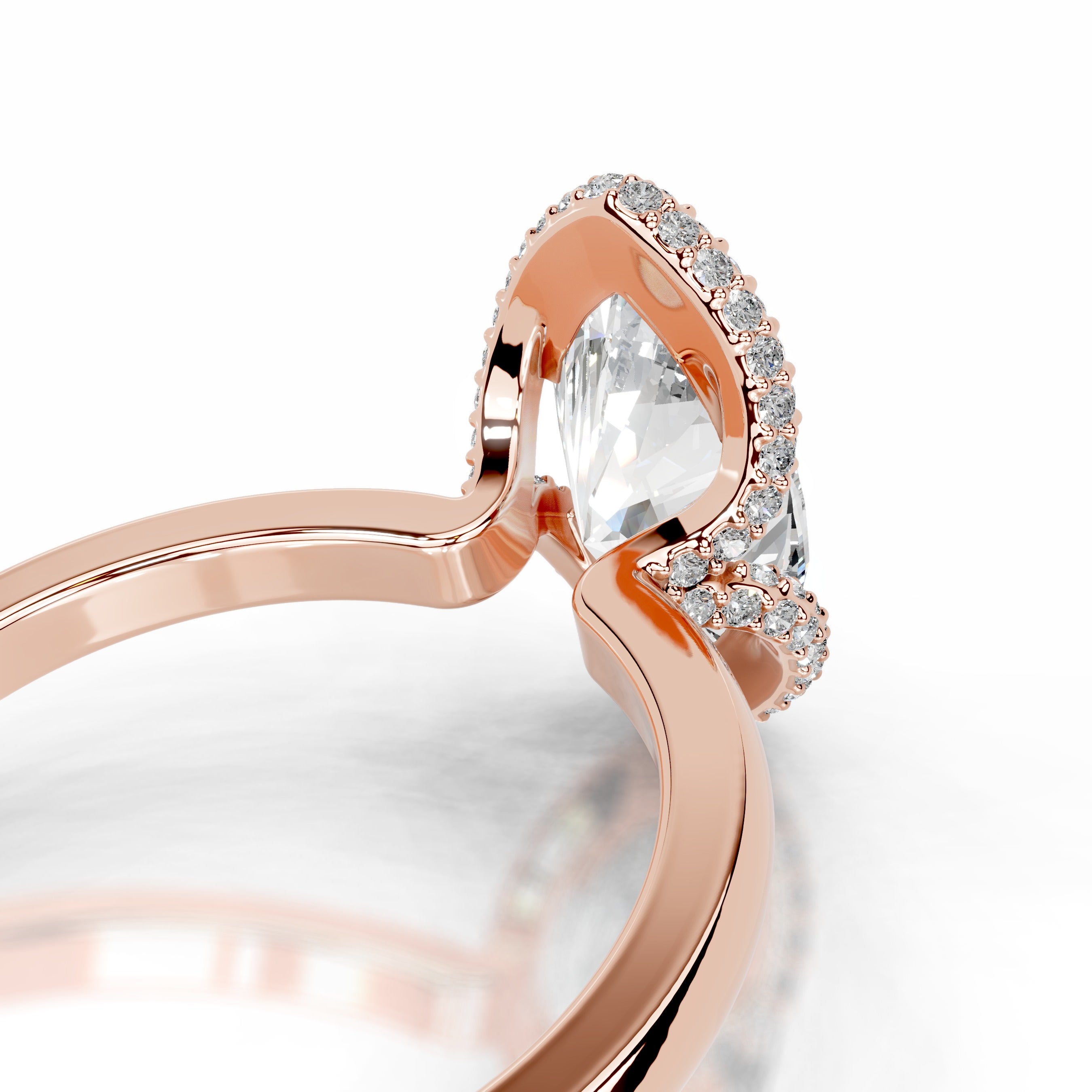 Bowie Diamond Engagement Ring - 14K Rose Gold