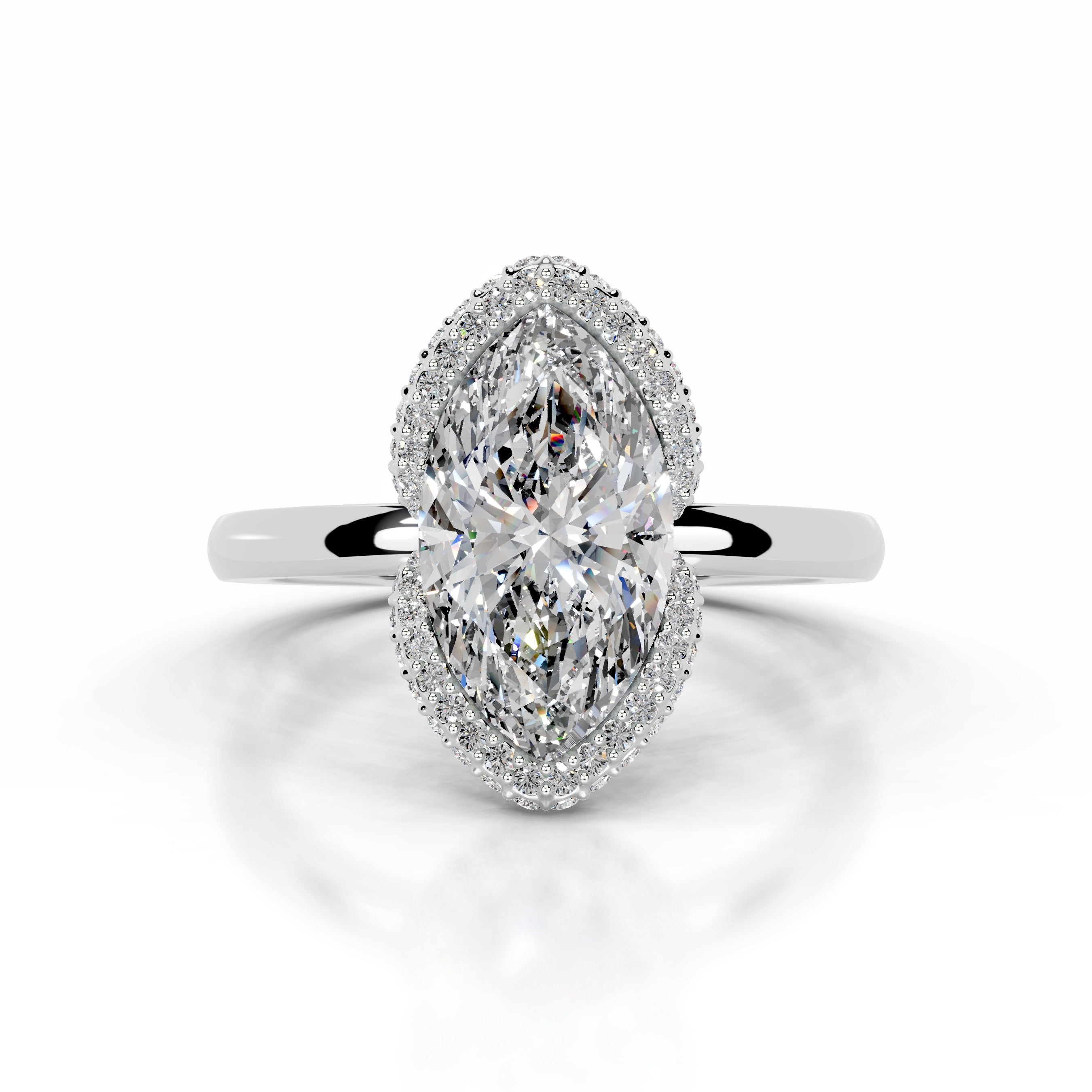 Bowie Diamond Engagement Ring - 14K White Gold