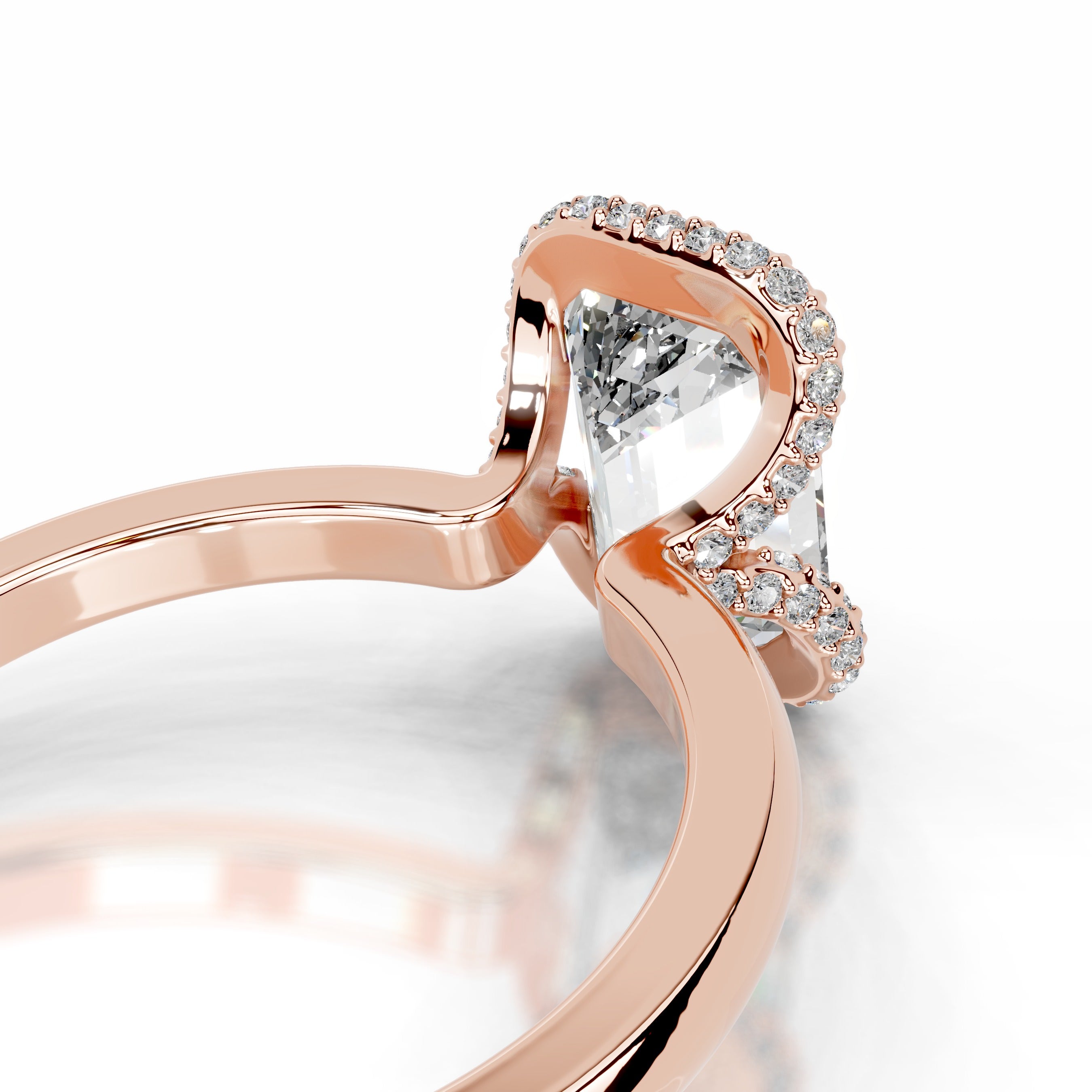 Bowie Diamond Engagement Ring - 14K Rose Gold