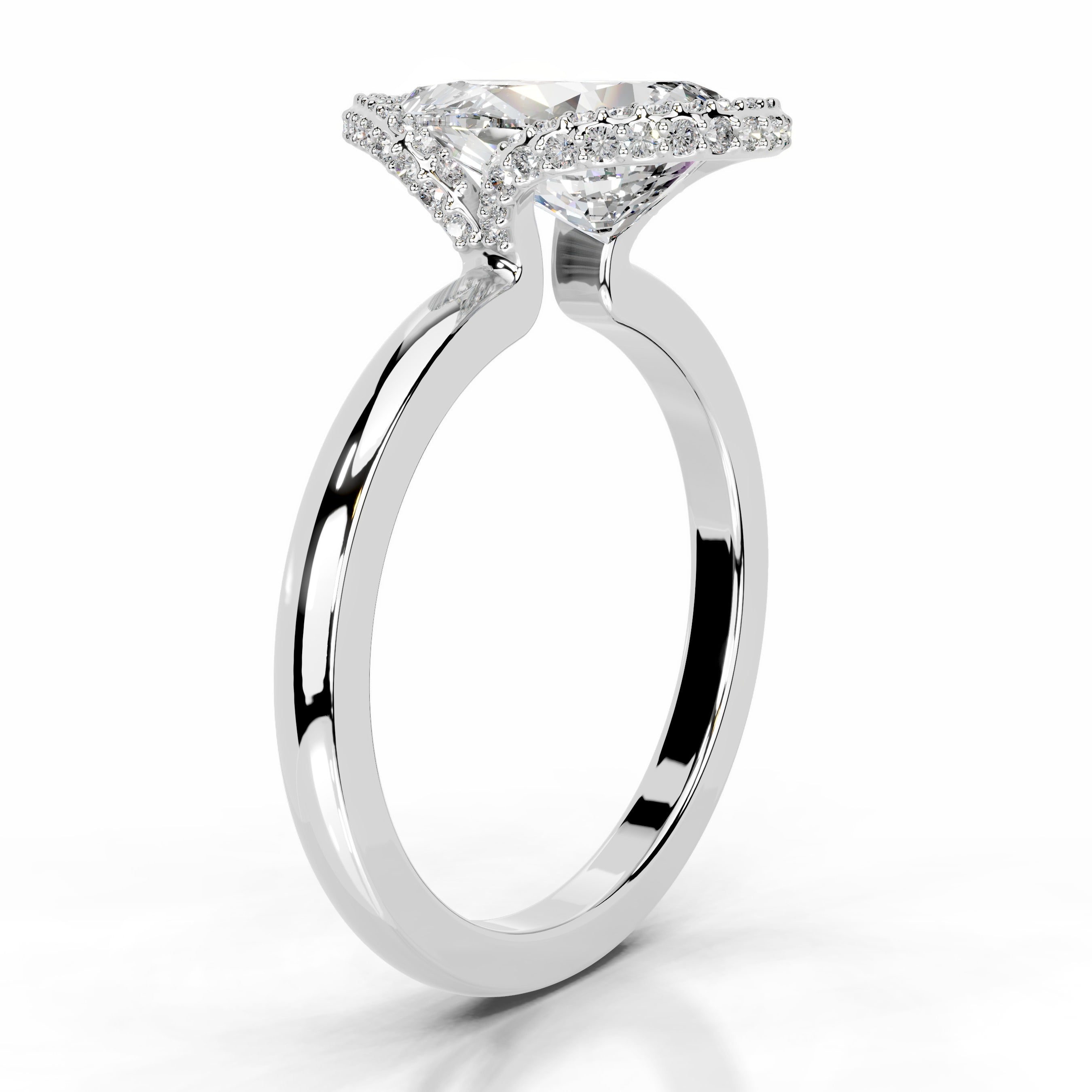 Bowie Diamond Engagement Ring Ring - 14K White Gold