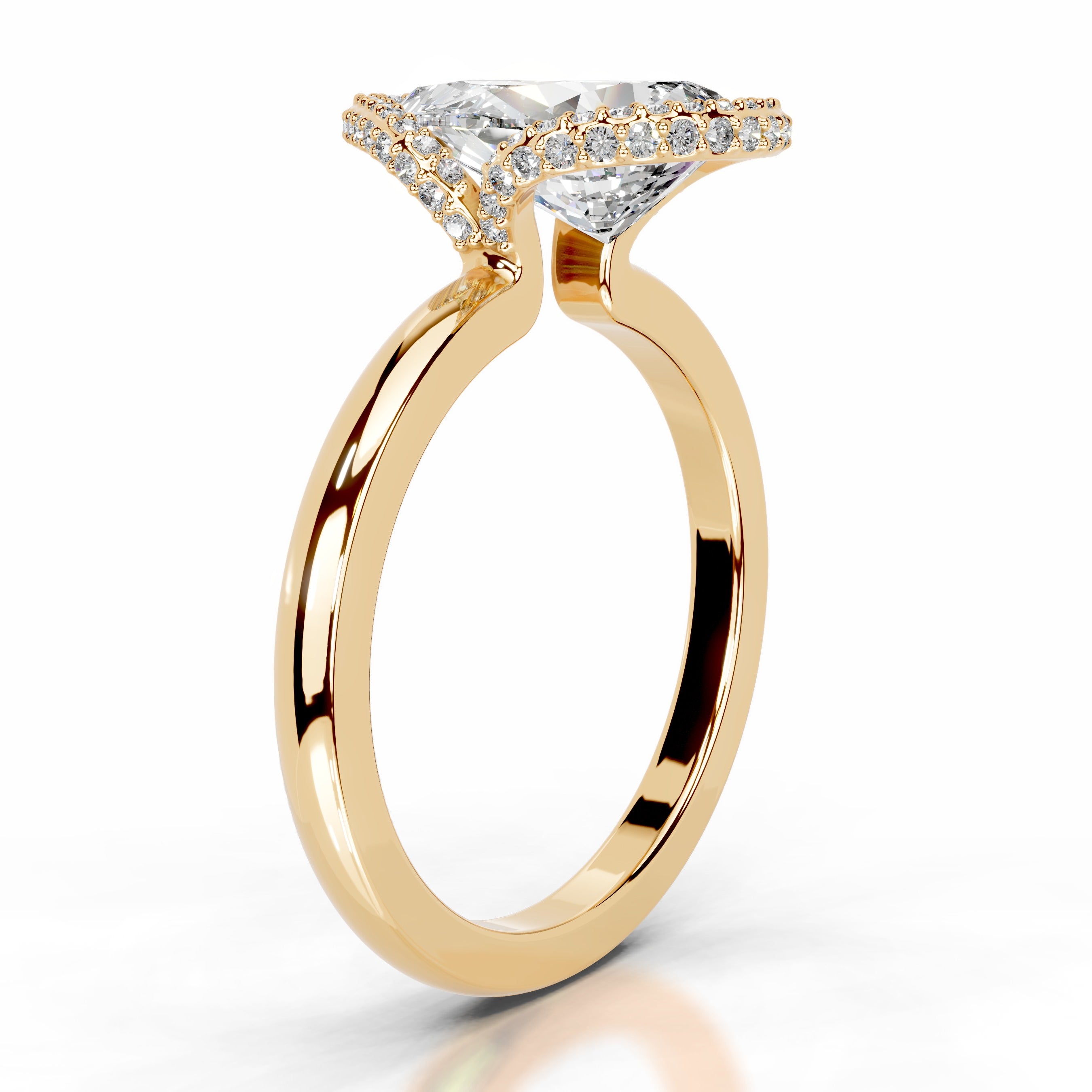 Bowie Diamond Engagement Ring Ring - 18K Yellow Gold