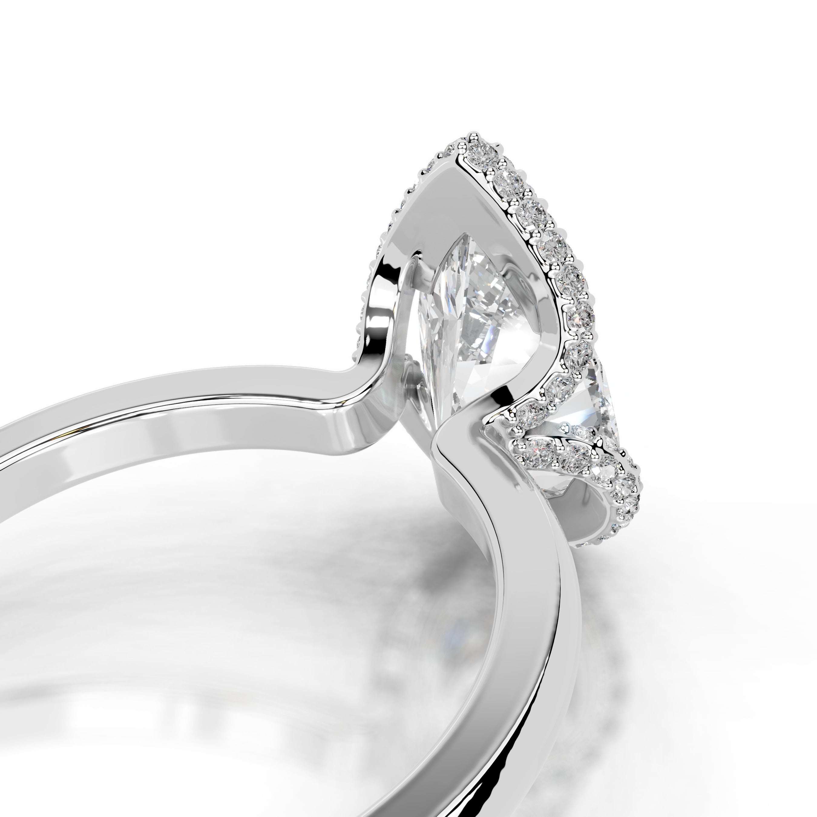 Bowie Diamond Engagement Ring Ring - 14K White Gold