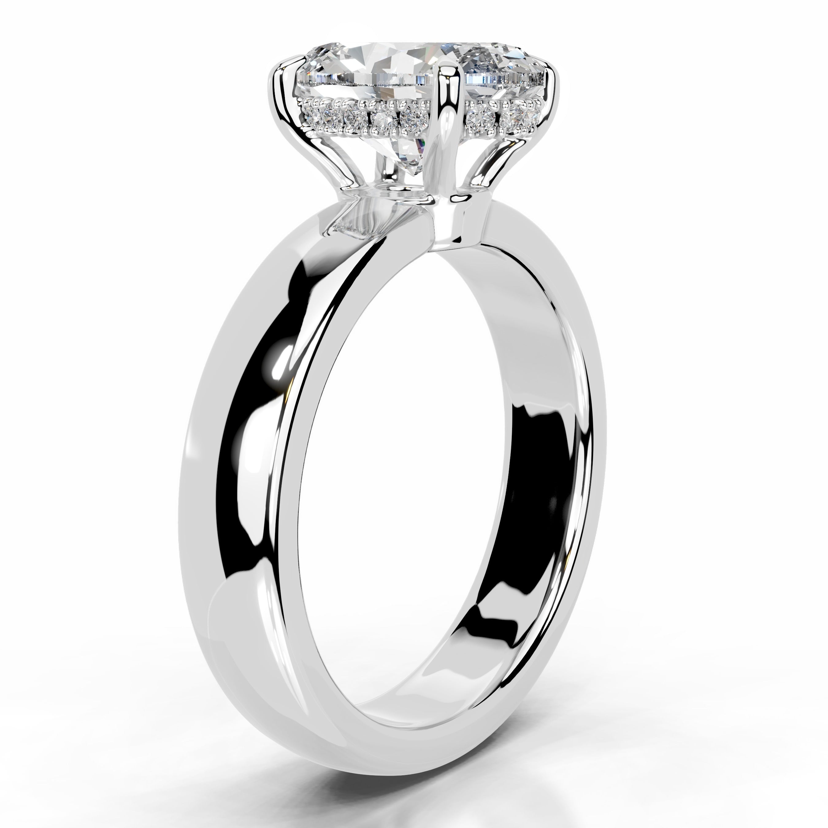 Lux Diamond Engagement Ring - 14K White Gold