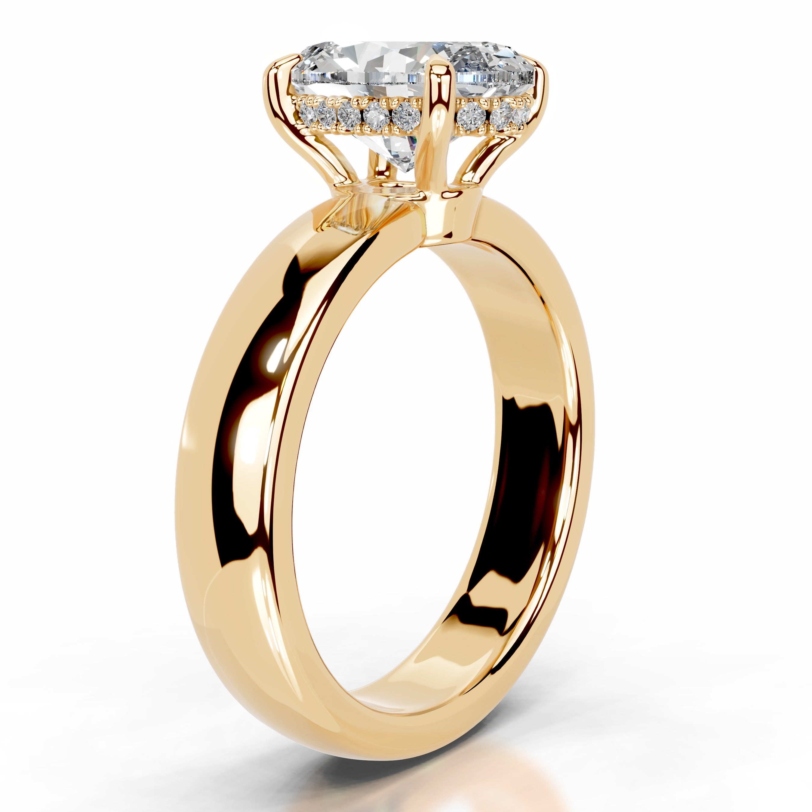 Lux Diamond Engagement Ring - 18K Yellow Gold