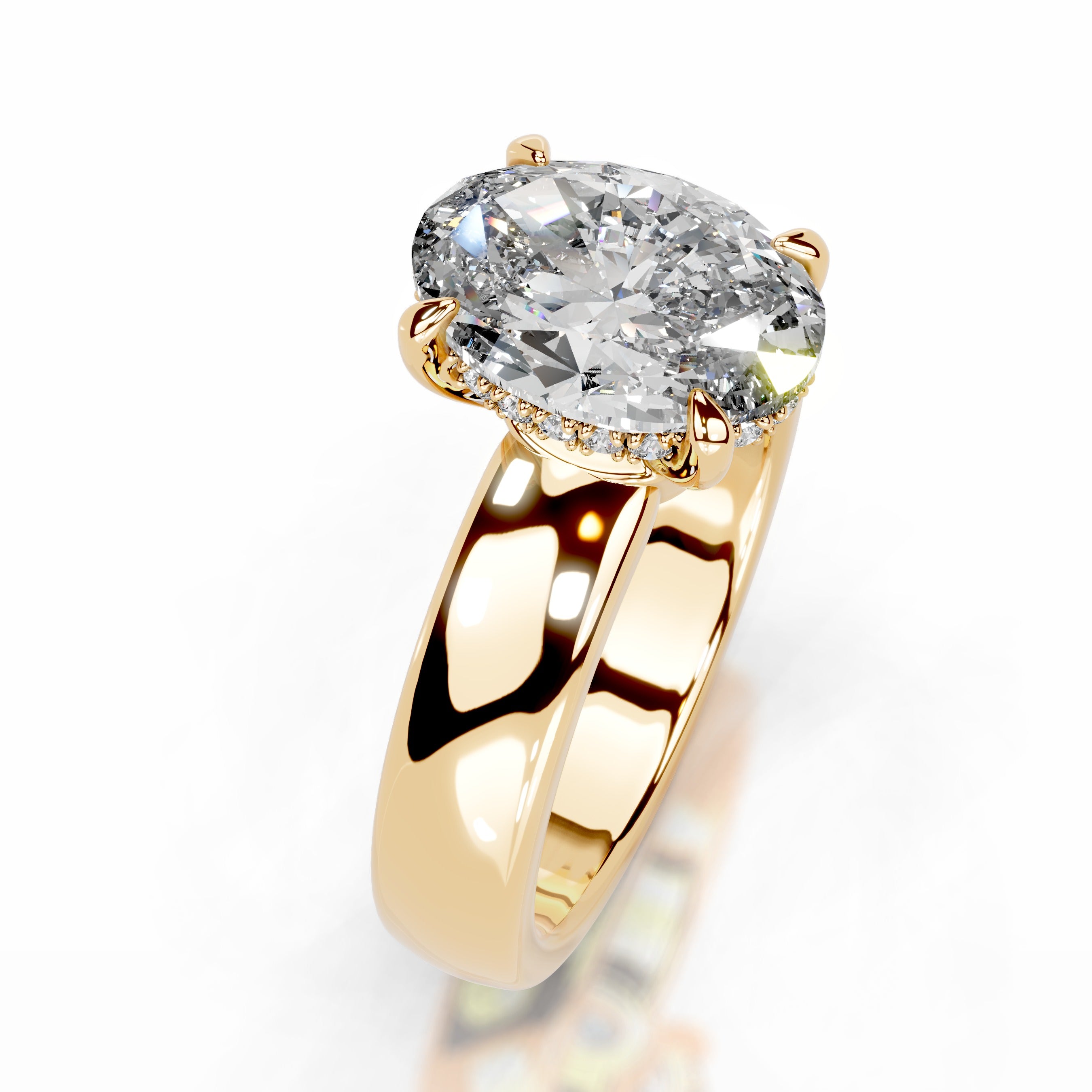 Lux Diamond Engagement Ring - 18K Yellow Gold