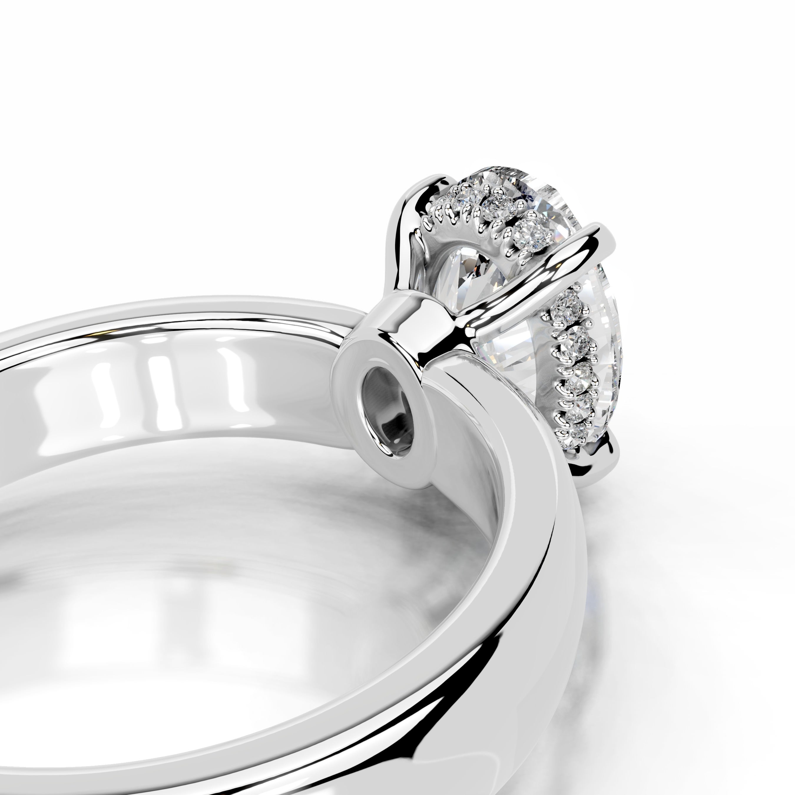 Lux Diamond Engagement Ring - 18K White Gold