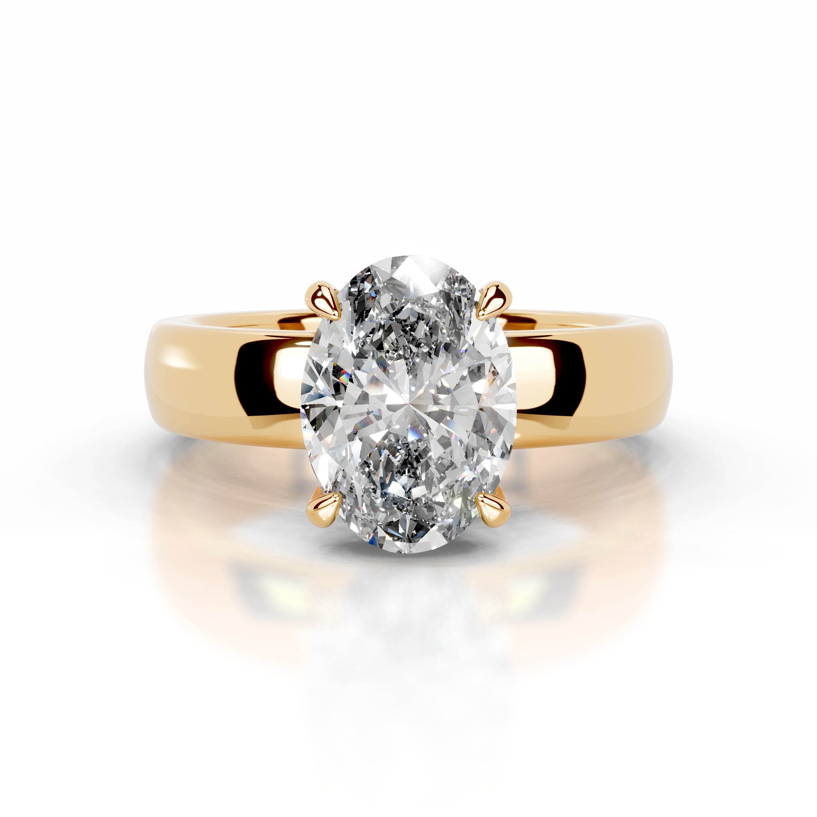 Lux Diamond Engagement Ring - 18K Yellow Gold