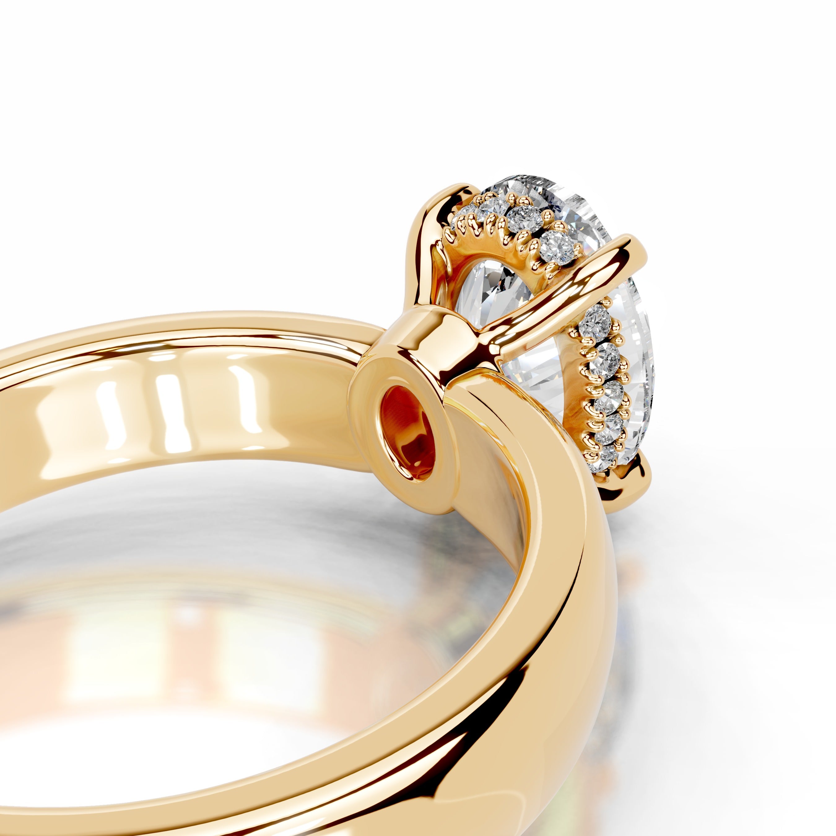 Lux Diamond Engagement Ring - 18K Yellow Gold