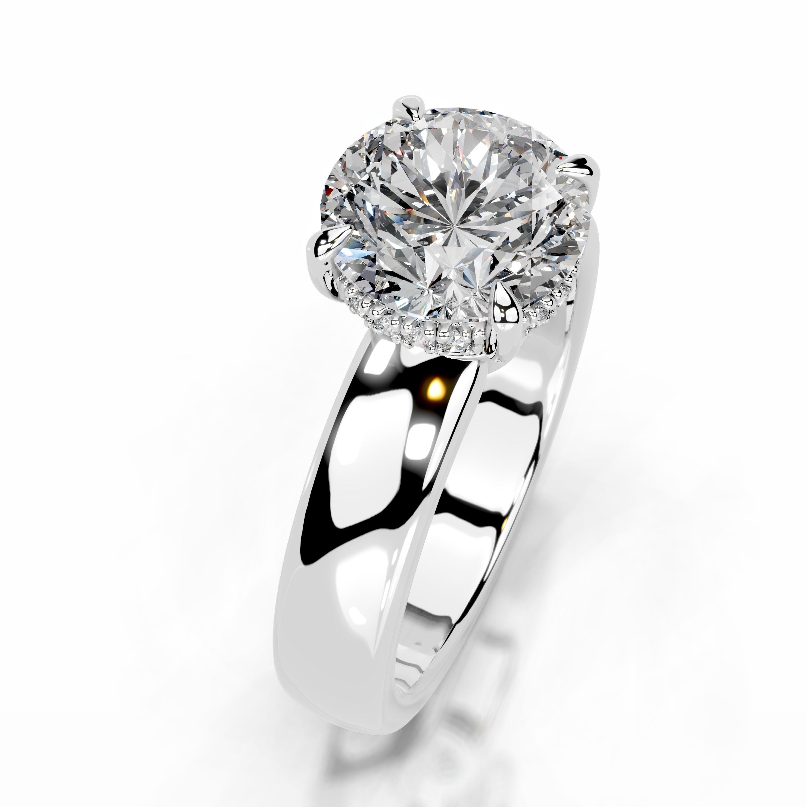 Lux Diamond Engagement Ring Ring - 14K White Gold