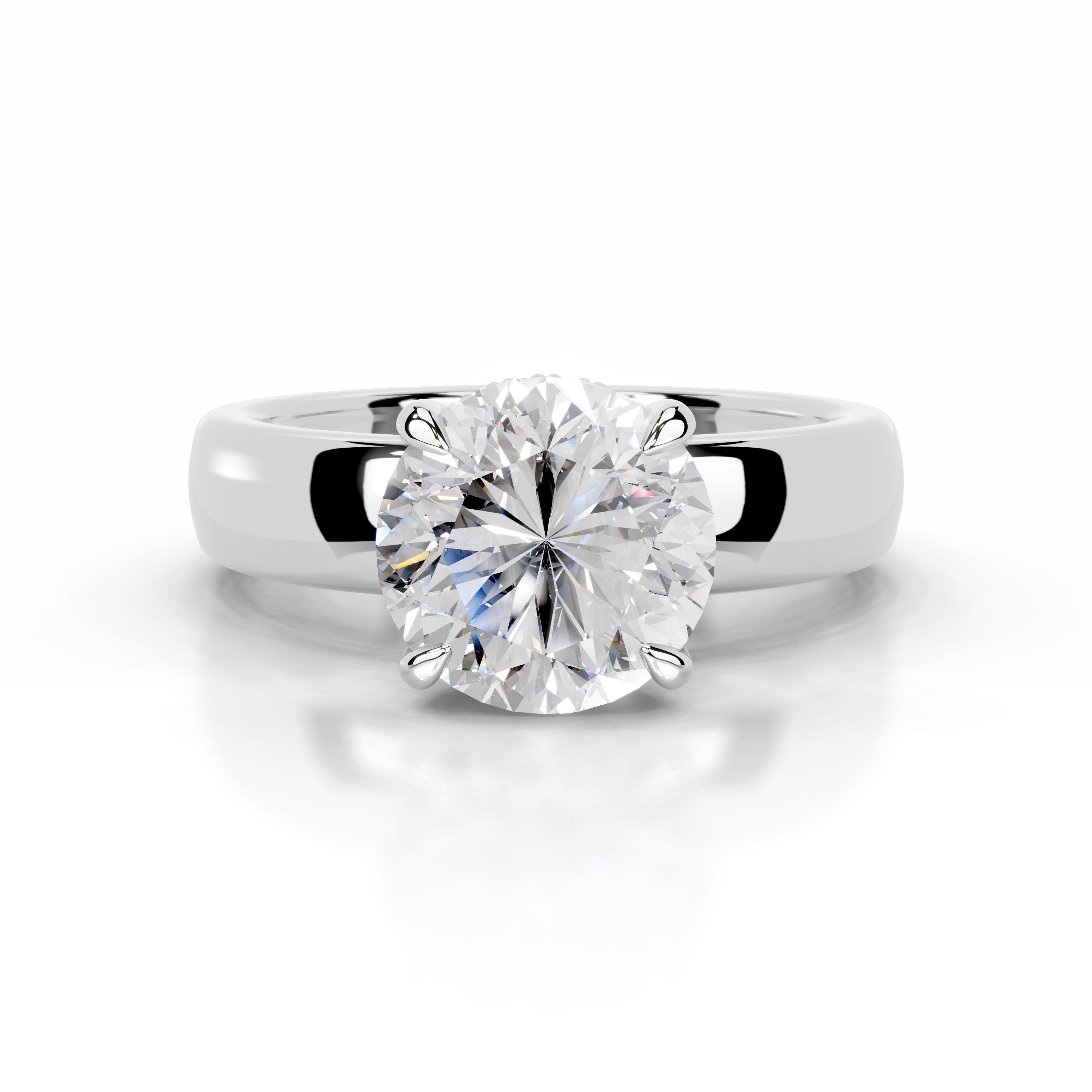 Lux Diamond Engagement Ring - 14K White Gold