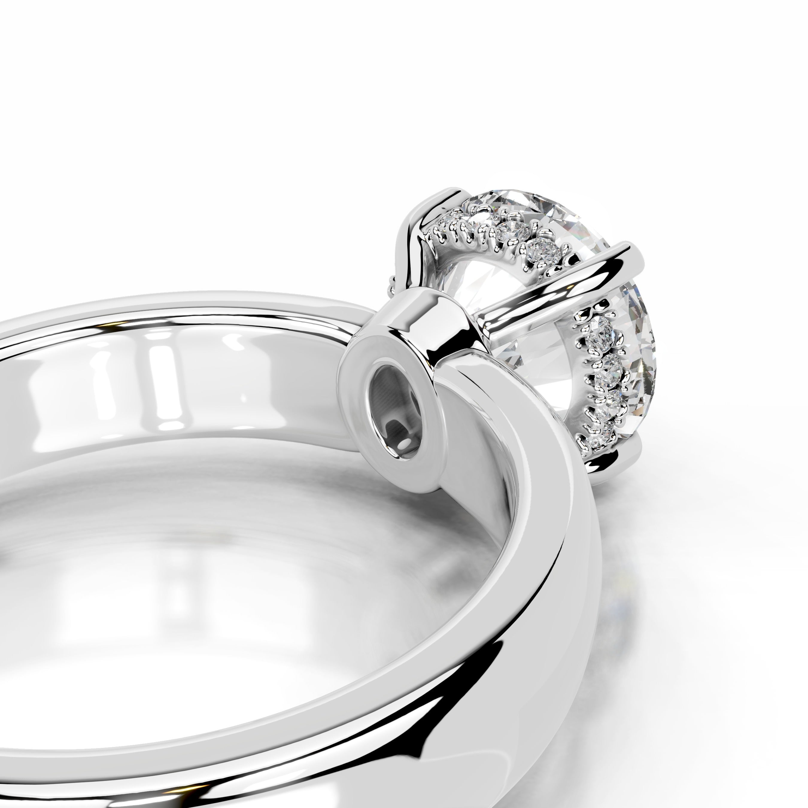 Lux Diamond Engagement Ring - 14K White Gold