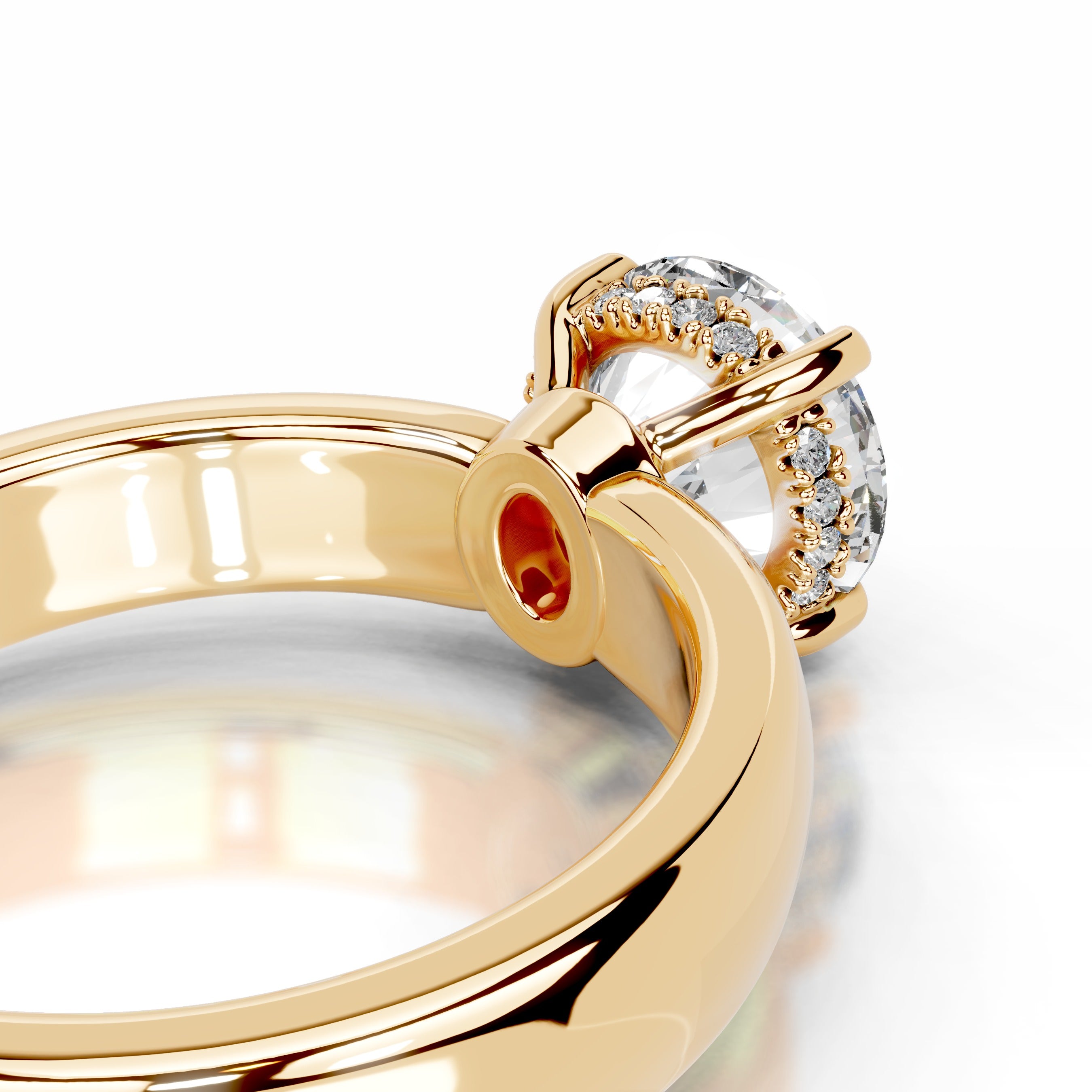 Lux Diamond Engagement Ring - 18K Yellow Gold