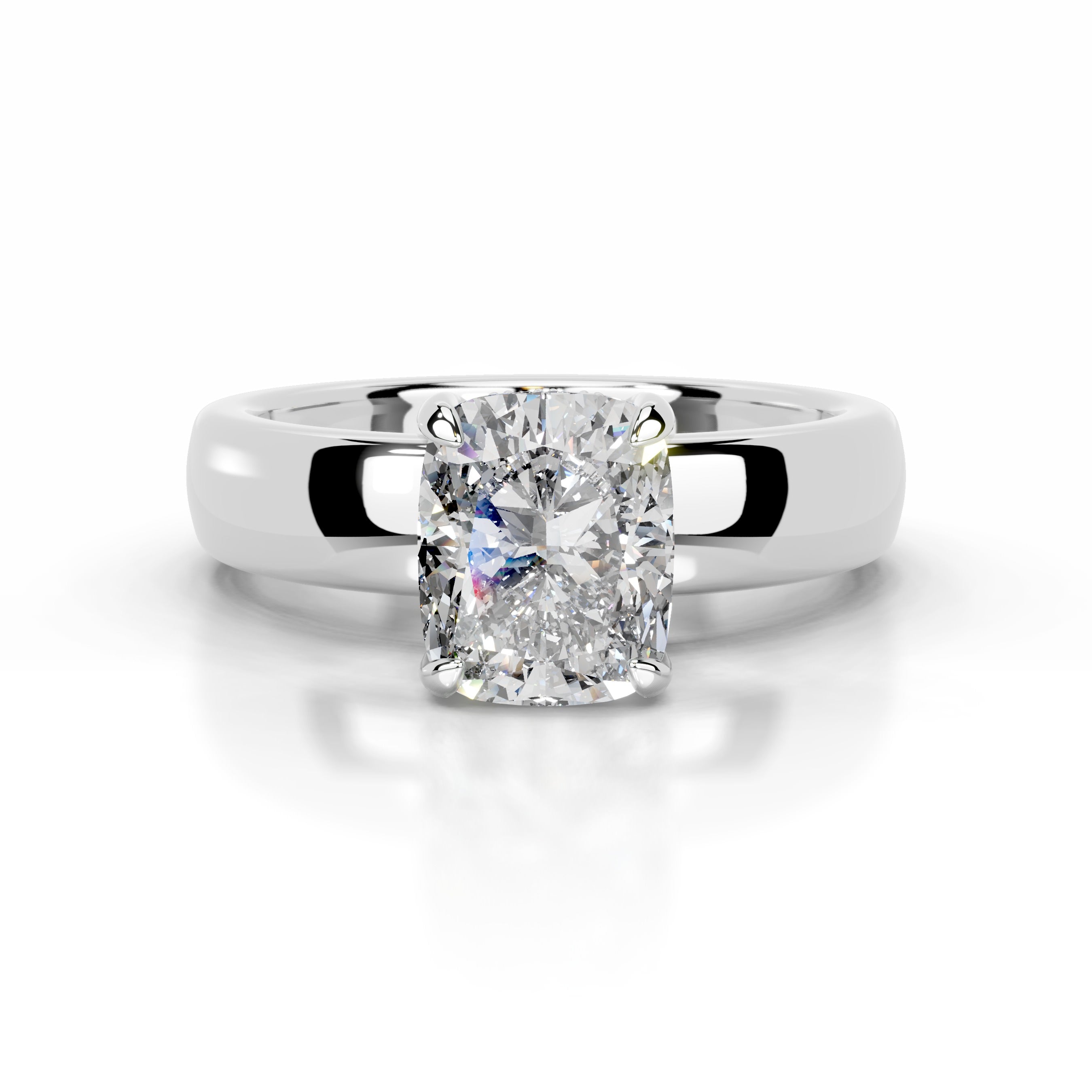 Lux Diamond Engagement Ring Ring - 14K White Gold