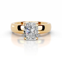 Lux Diamond Engagement Ring - 18K Yellow Gold
