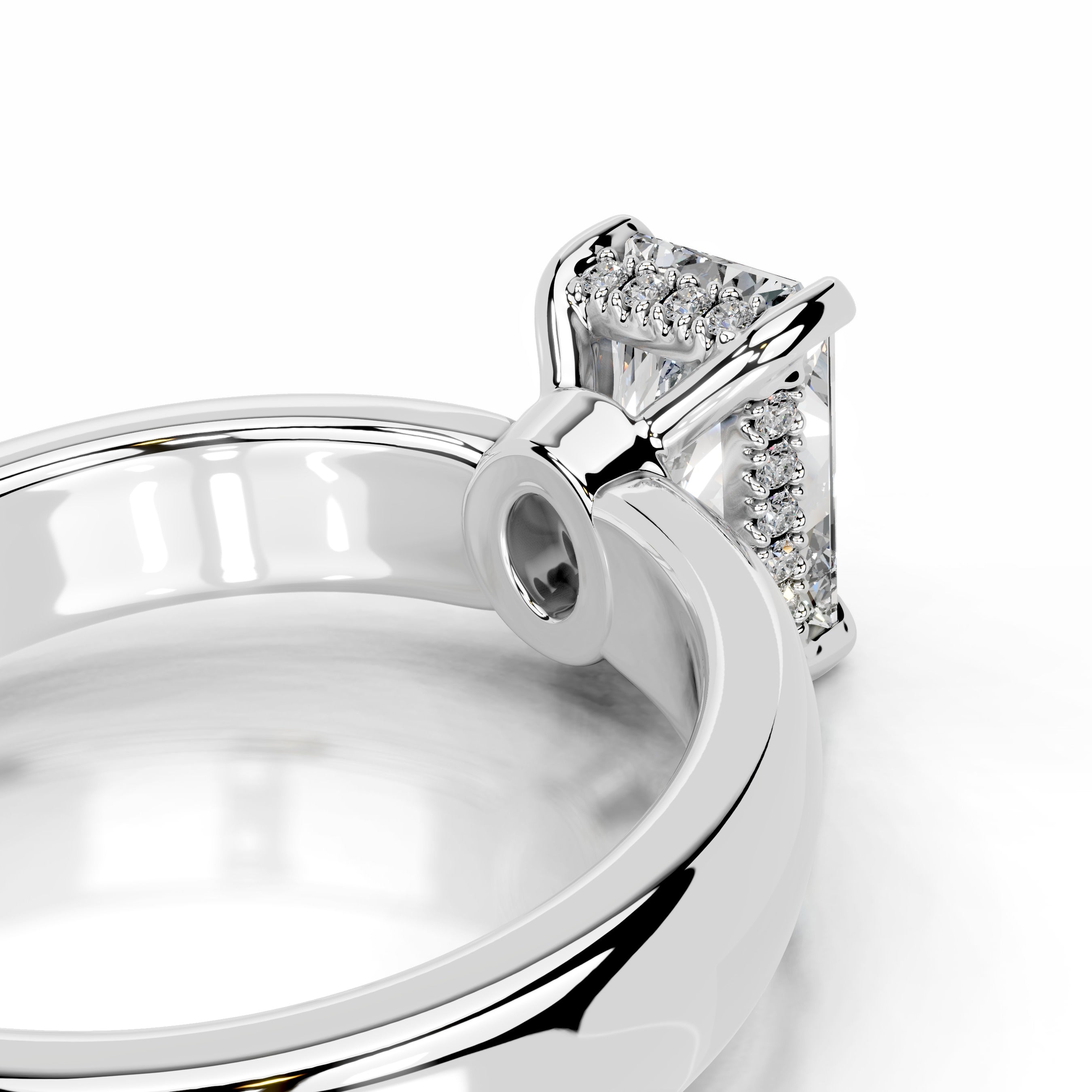 Lux Diamond Engagement Ring - 14K White Gold