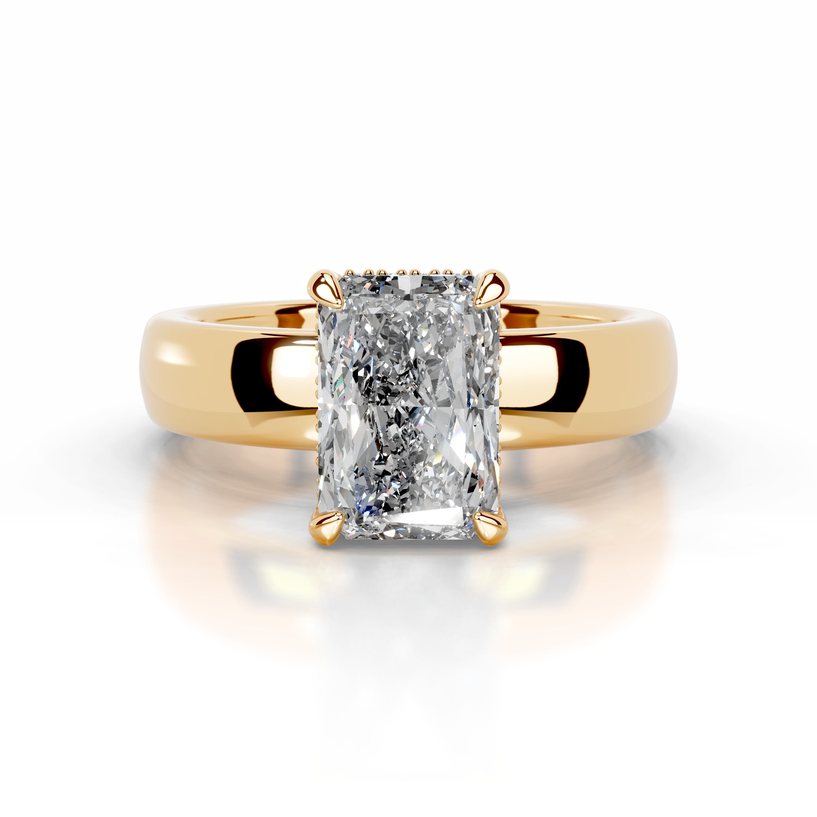 Lux Diamond Engagement Ring - 18K Yellow Gold