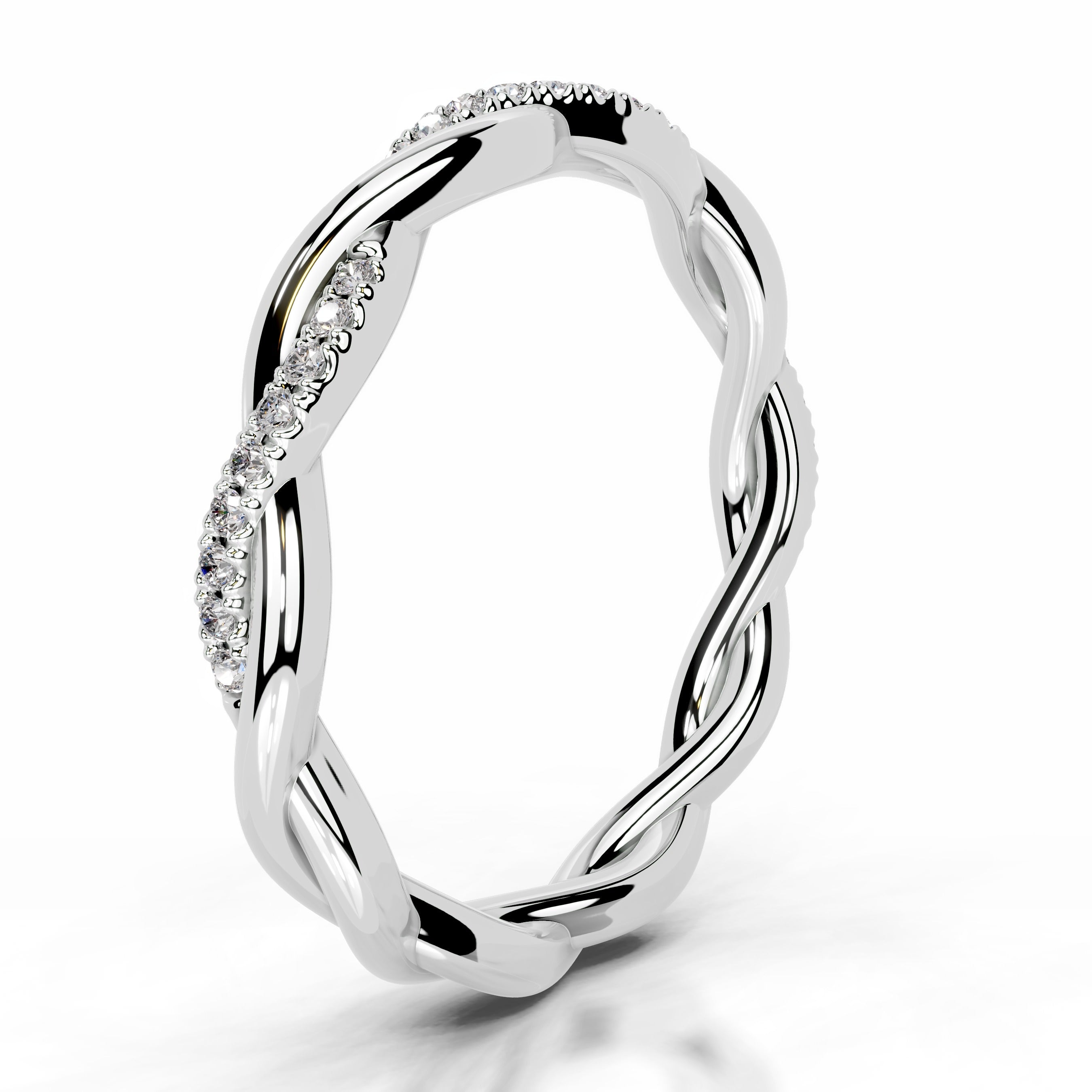 Tsumugi Diamond Wedding band - 14K White Gold