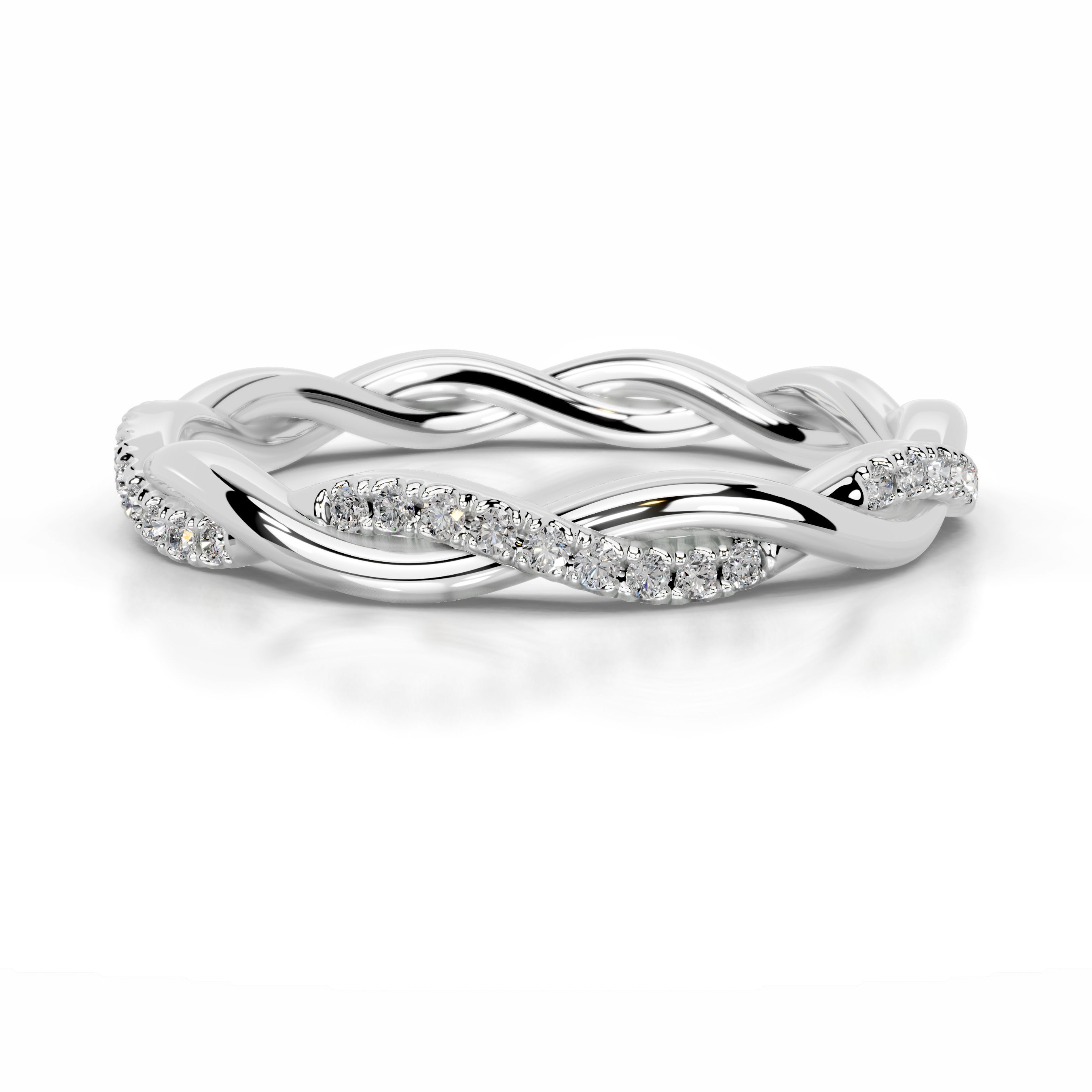 Tsumugi Diamond Wedding band - 14K White Gold