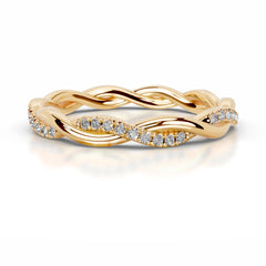 Tsumugi Diamond Wedding band - 18K Yellow Gold