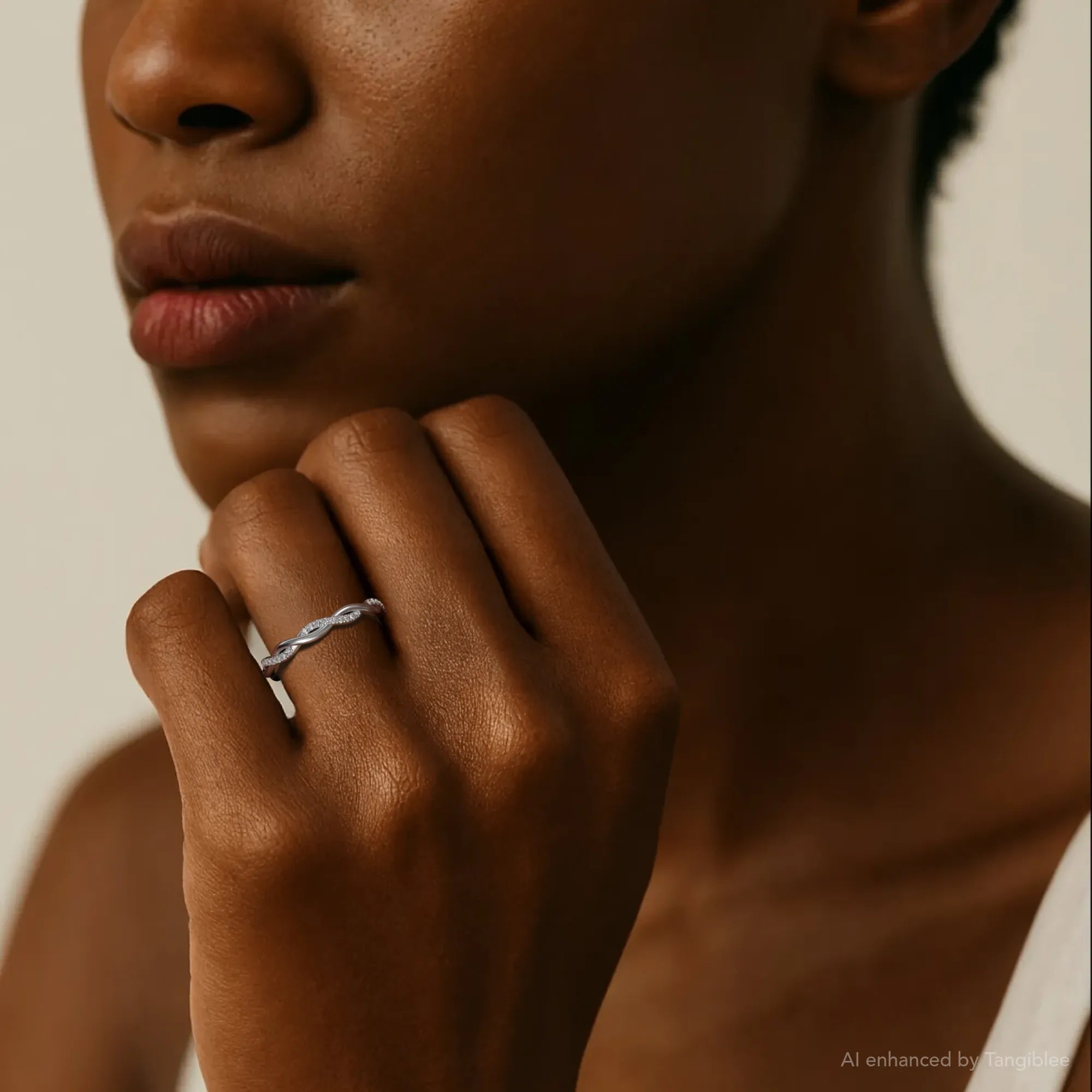 Tsumugi Diamond Wedding band - Platinum