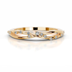 Ausha Diamond Wedding band - 18K Yellow Gold