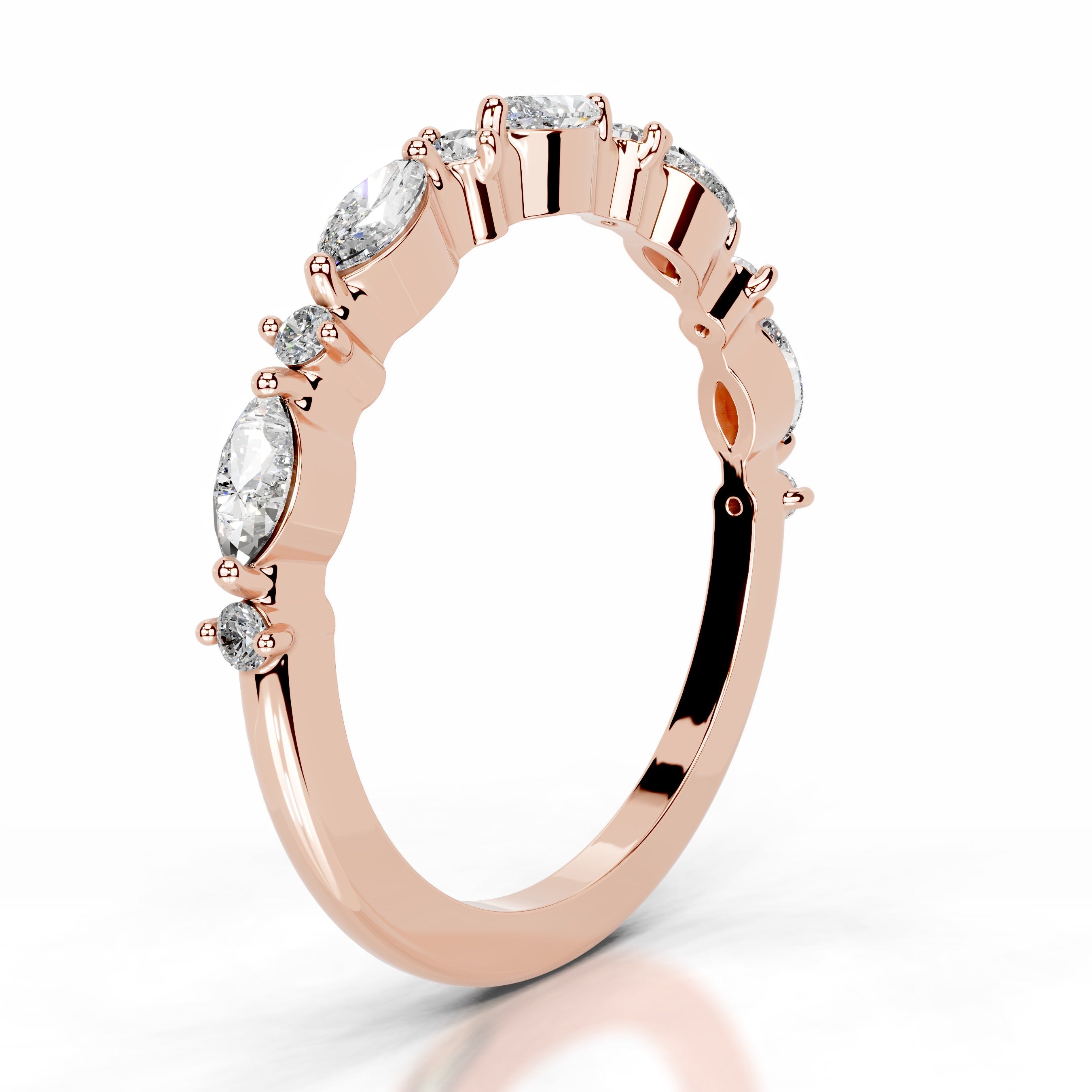 Vienna Diamond Wedding band - 14K Rose Gold