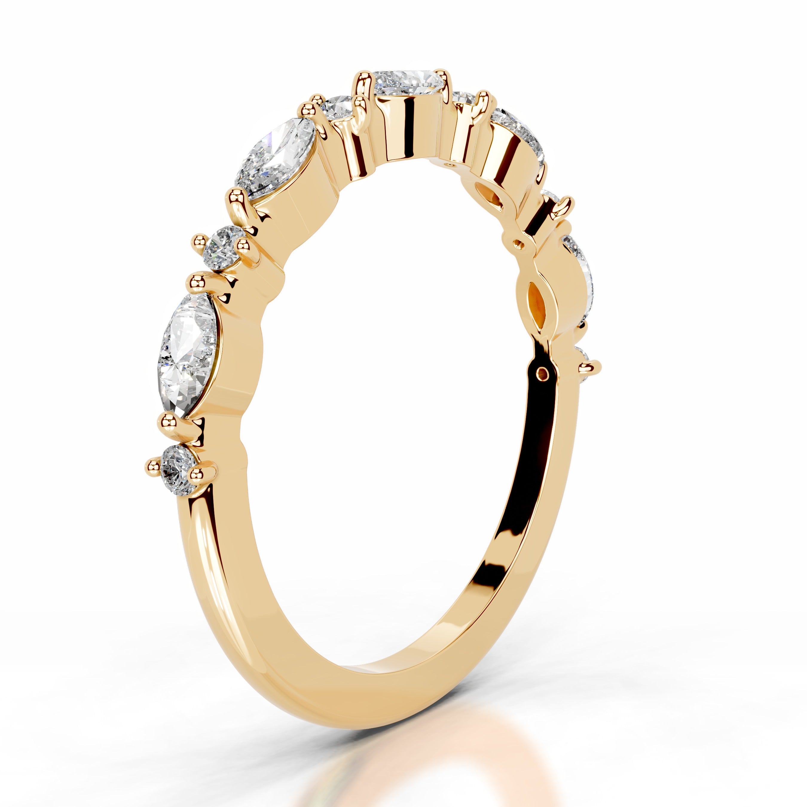 Vienna Diamond Wedding band - 18K Yellow Gold