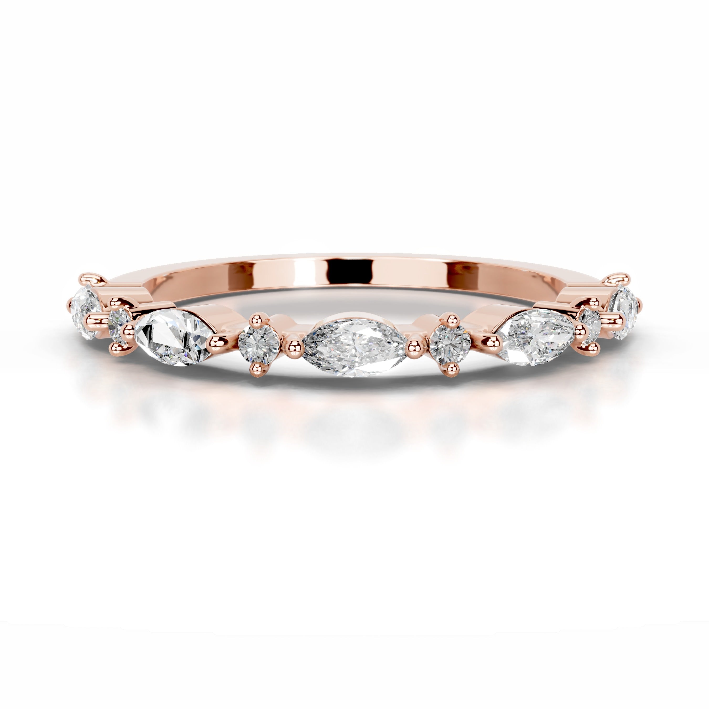 Vienna Diamond Wedding band - 14K Rose Gold