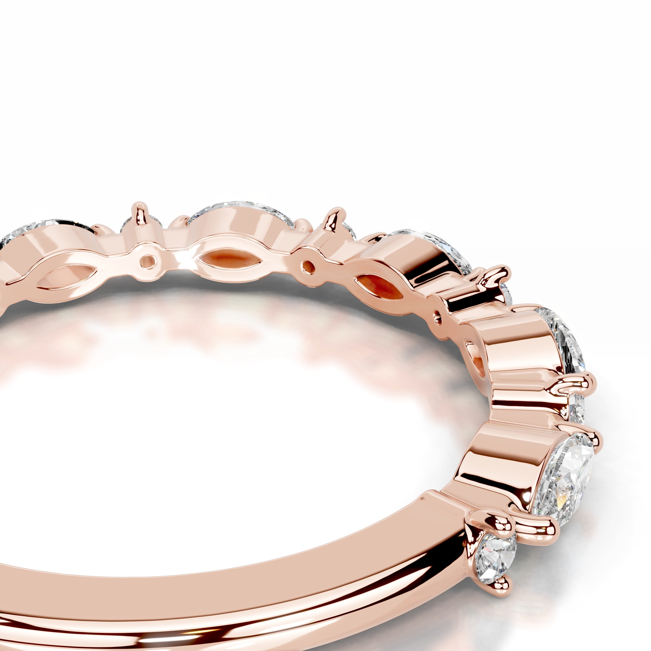 Vienna Diamond Wedding band - 14K Rose Gold