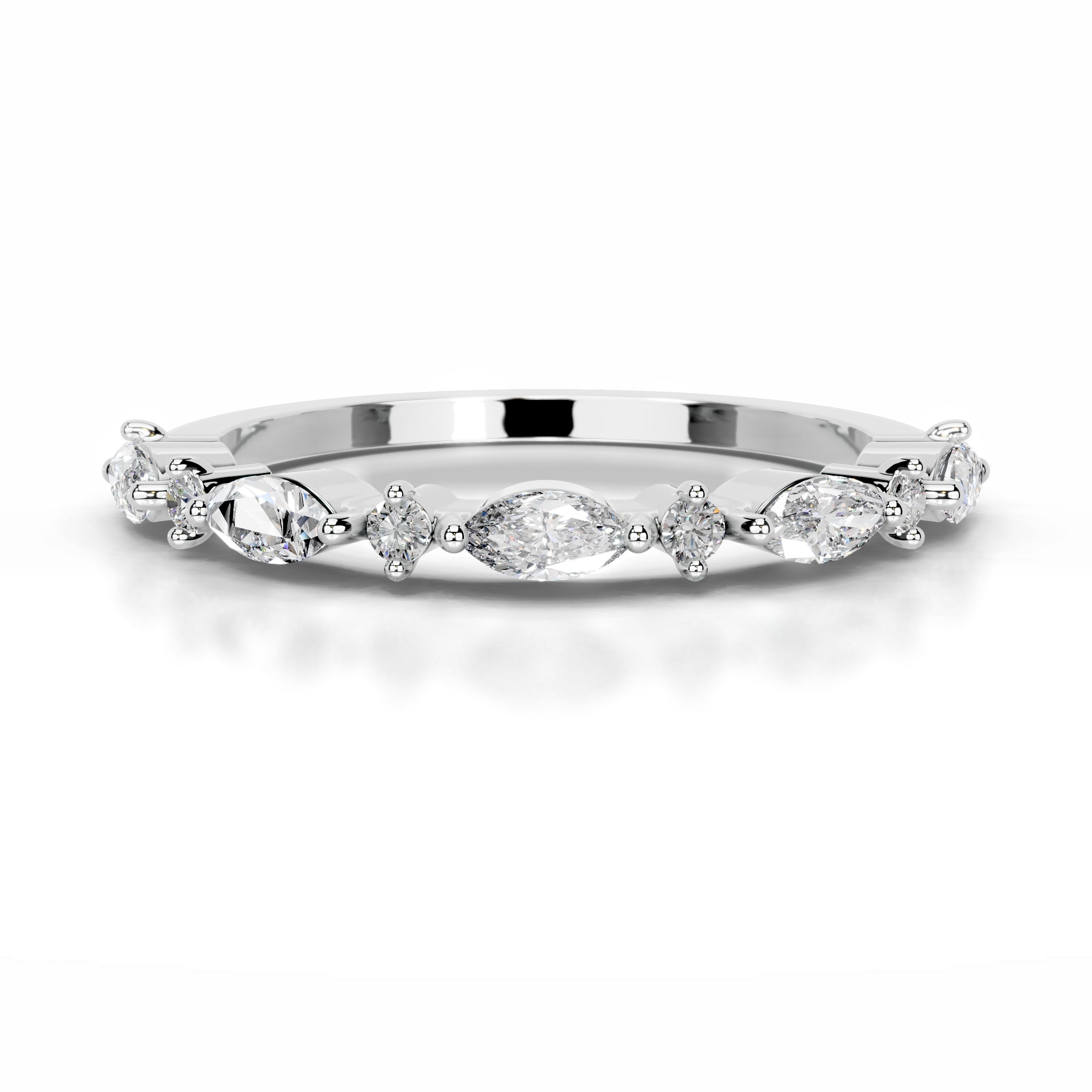 Vienna Diamond Wedding band - 14K White Gold